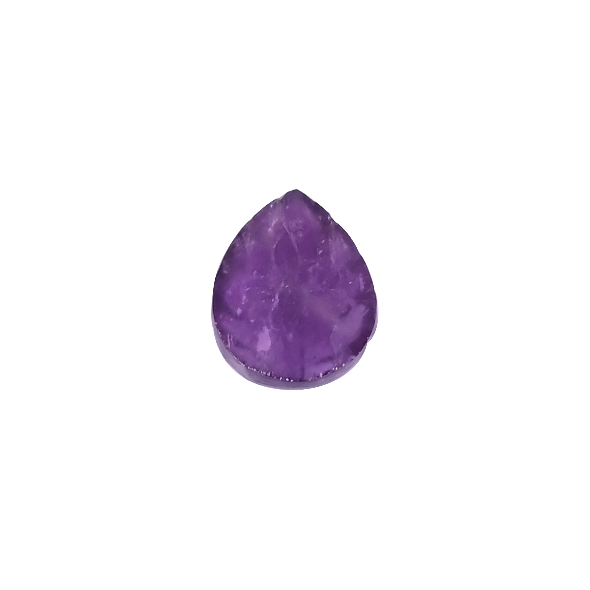 Natural Amethyst Loose Gemstone 43 Carat Pear 12x10 mm Flat-back Cabochon for Jewelry Making 1 Pcs