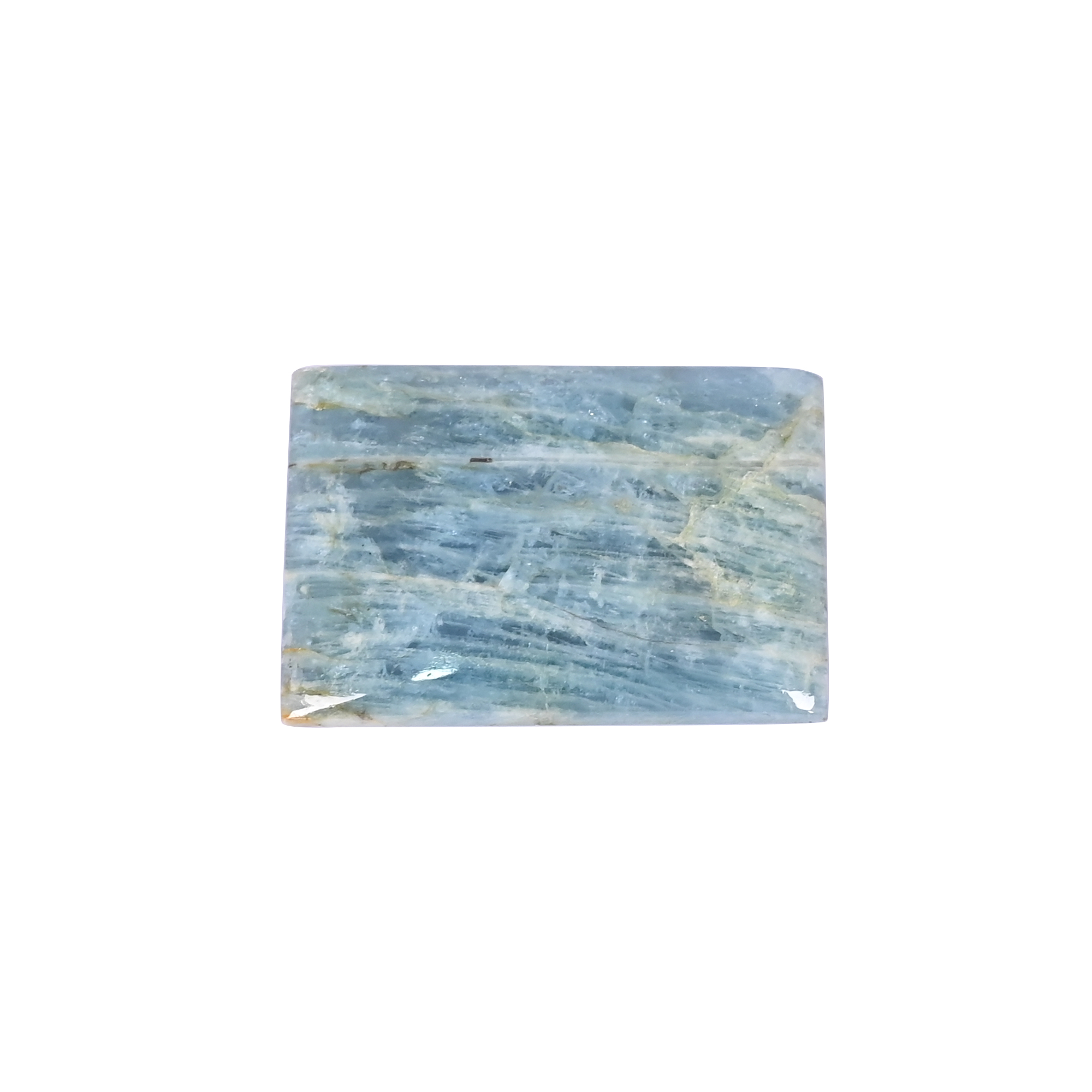 Natural Aquamarine Loose Gemstone 964 Carat Rectangle 47x32 mm Flat-back Cabochon for Jewelry Making 1 Pcs
