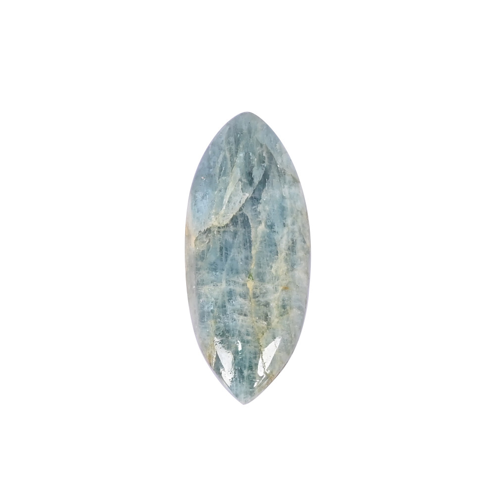 Image of Natural Aquamarine Loose Gemstone 62.1 Carat Marquise 53x22 mm Flat-back Cabochon for Jewelry Making | 1 Pcs