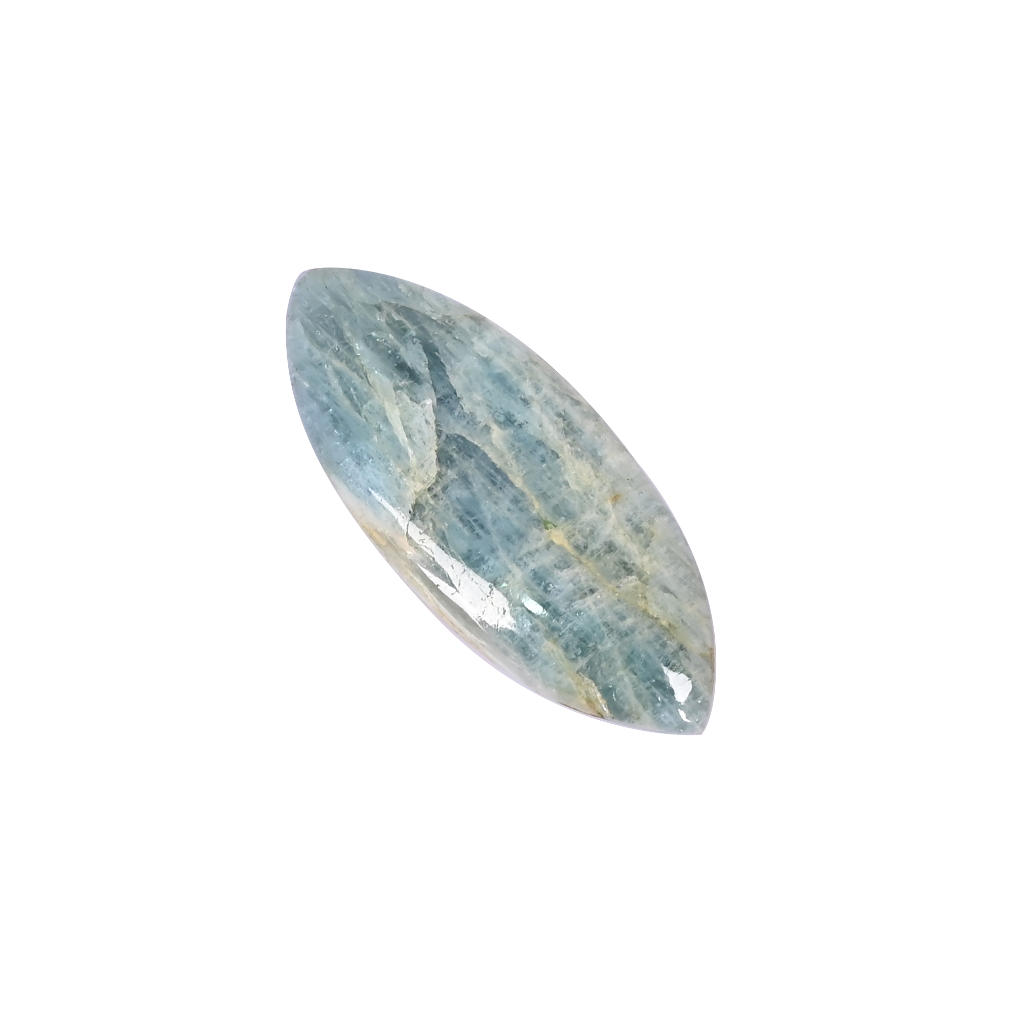 Natural Aquamarine Loose Gemstone 621 Carat Marquise 53x22 mm Flat-back Cabochon for Jewelry Making 1 Pcs