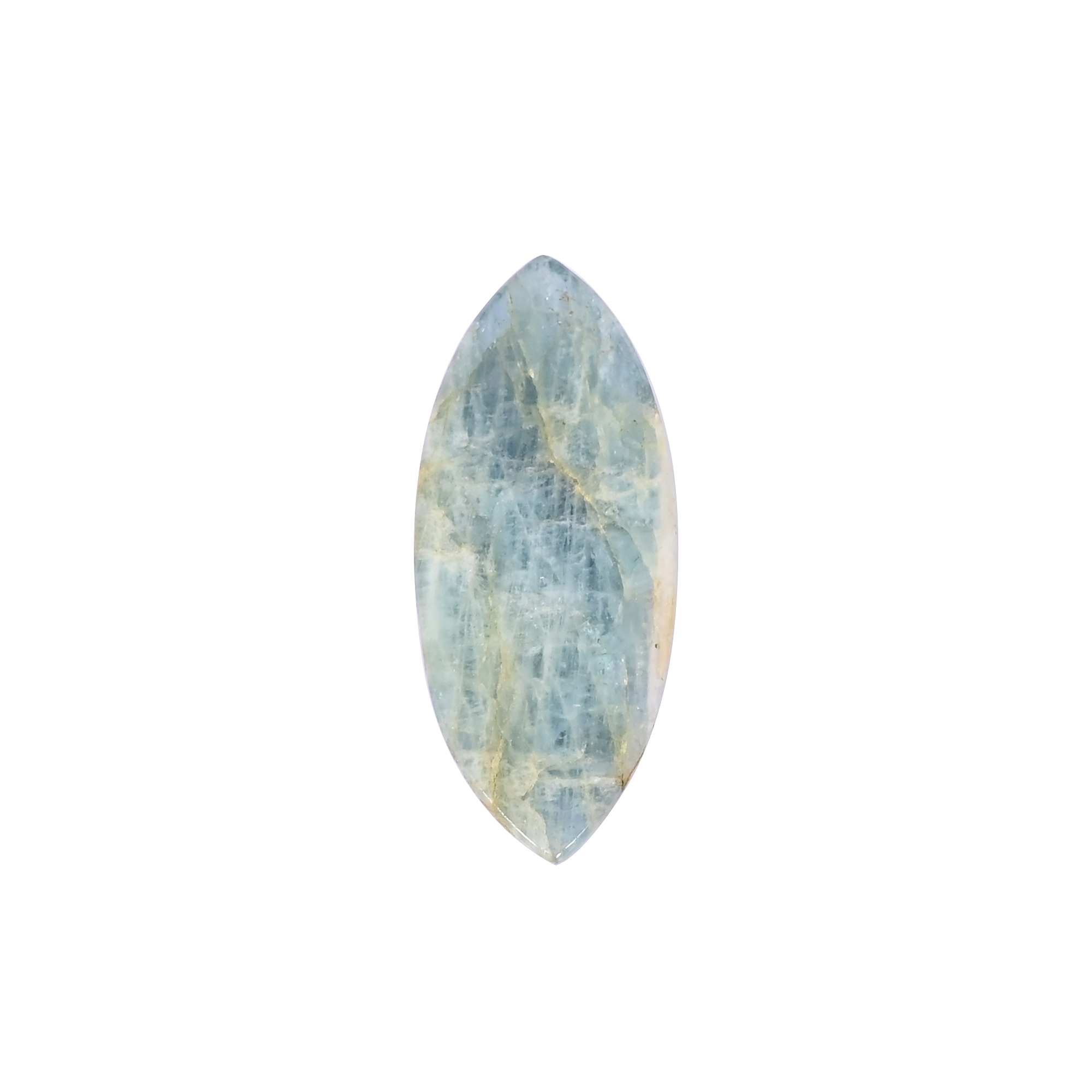 Natural Aquamarine Loose Gemstone 621 Carat Marquise 53x22 mm Flat-back Cabochon for Jewelry Making 1 Pcs