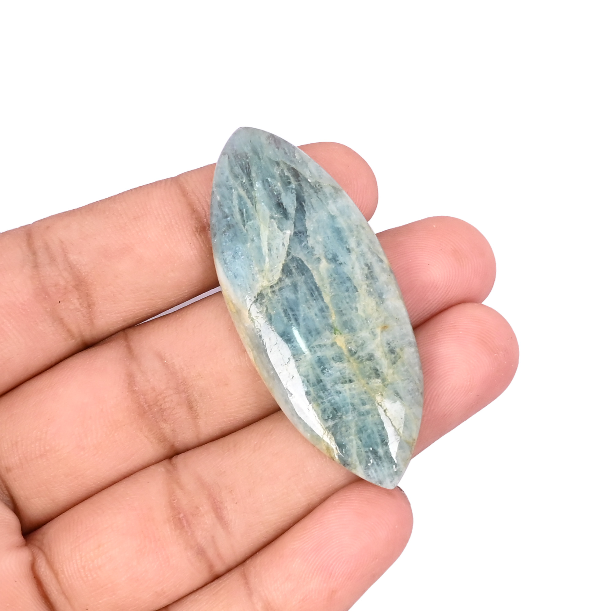 Natural Aquamarine Loose Gemstone 621 Carat Marquise 53x22 mm Flat-back Cabochon for Jewelry Making  1 Pcs