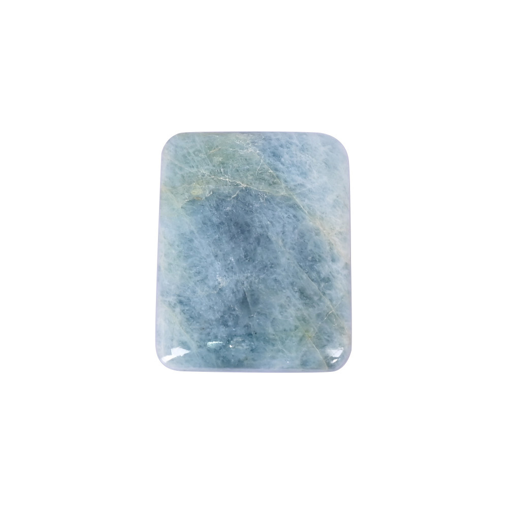 Image of Natural Aquamarine Loose Gemstone 99.2 Carat Rectangle 44x34 mm Flat-back Cabochon for Jewelry Making | 1 Pcs