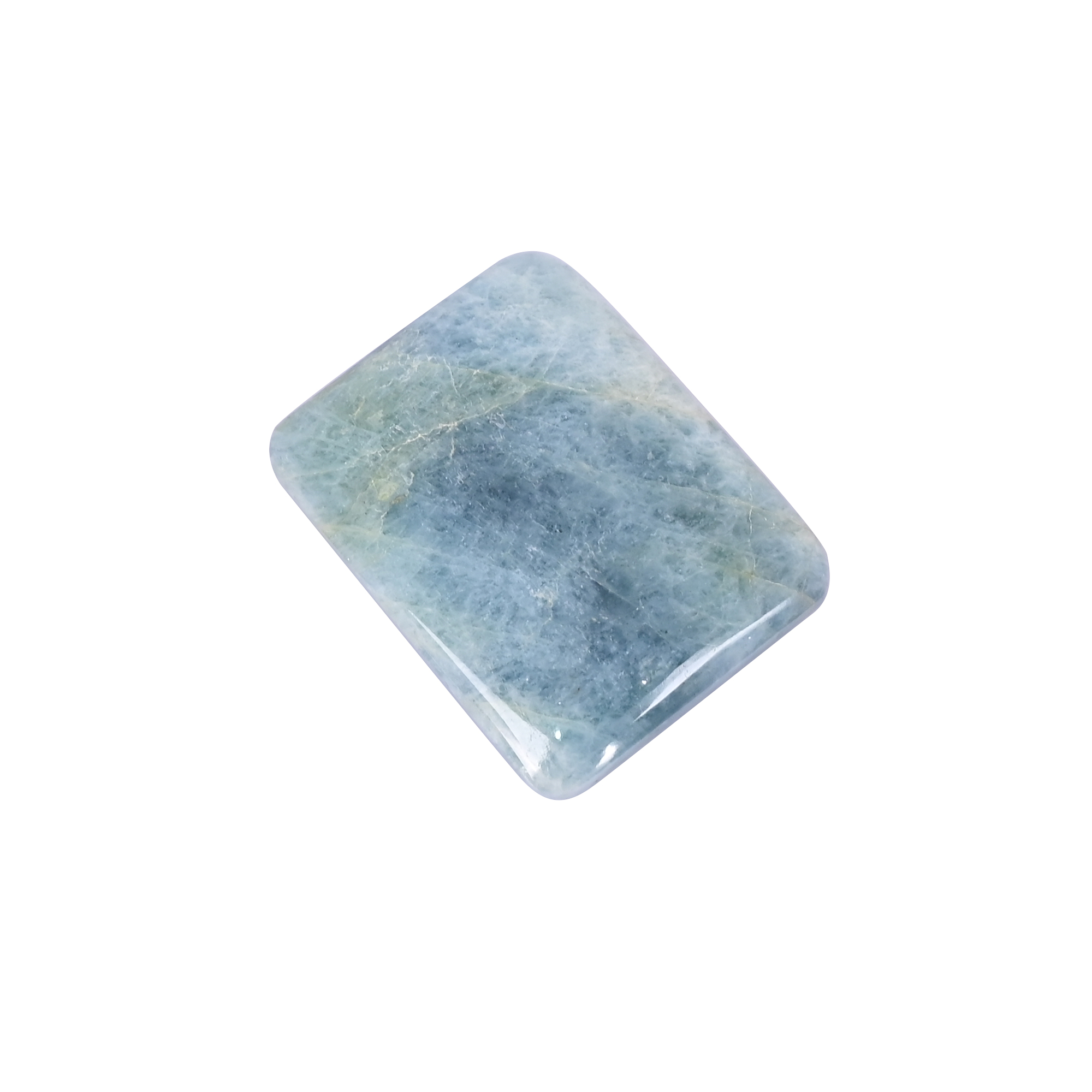 Natural Aquamarine Loose Gemstone 992 Carat Rectangle 44x34 mm Flat-back Cabochon for Jewelry Making  1 Pcs