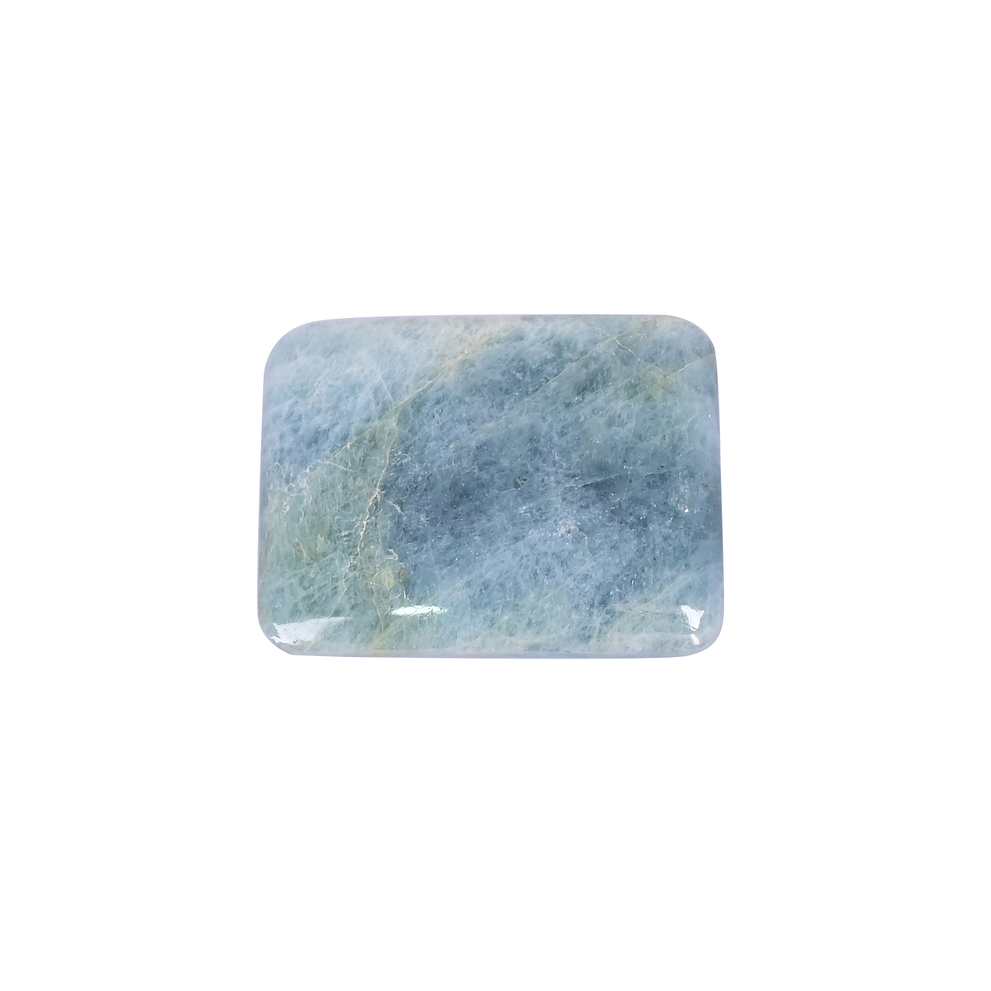 Natural Aquamarine Loose Gemstone 992 Carat Rectangle 44x34 mm Flat-back Cabochon for Jewelry Making  1 Pcs