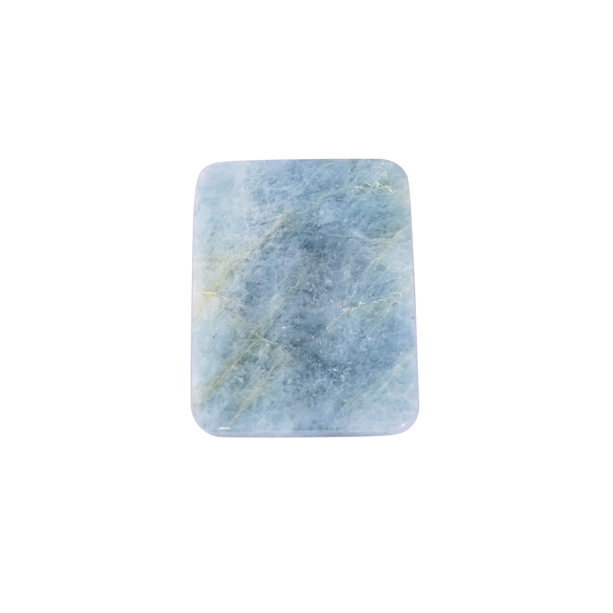 Natural Aquamarine Loose Gemstone 992 Carat Rectangle 44x34 mm Flat-back Cabochon for Jewelry Making  1 Pcs