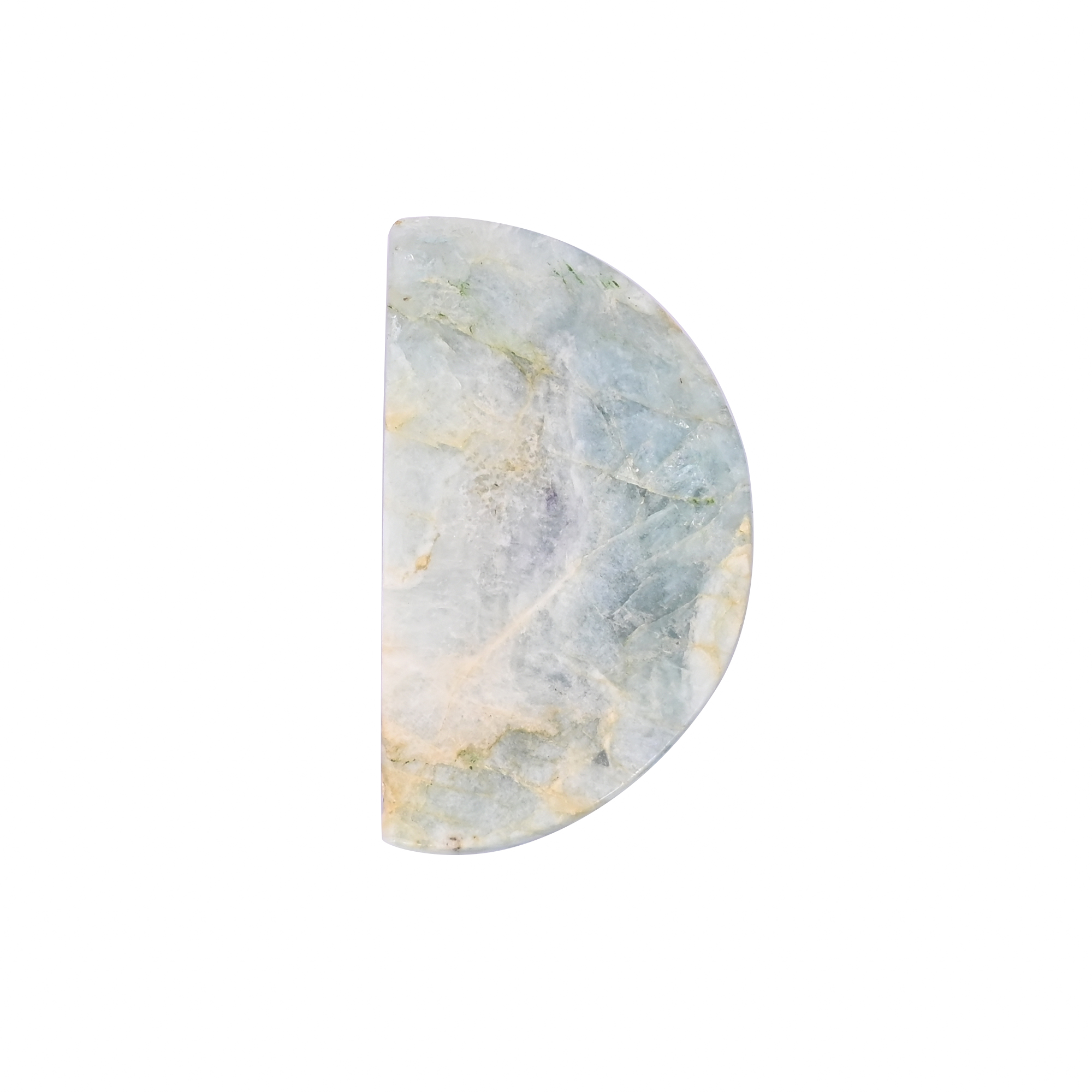 Natural Aquamarine Loose Gemstone 1157 Carat Half-Moon 64x35 mm Flat-back Cabochon for Jewelry Making  1 Pcs