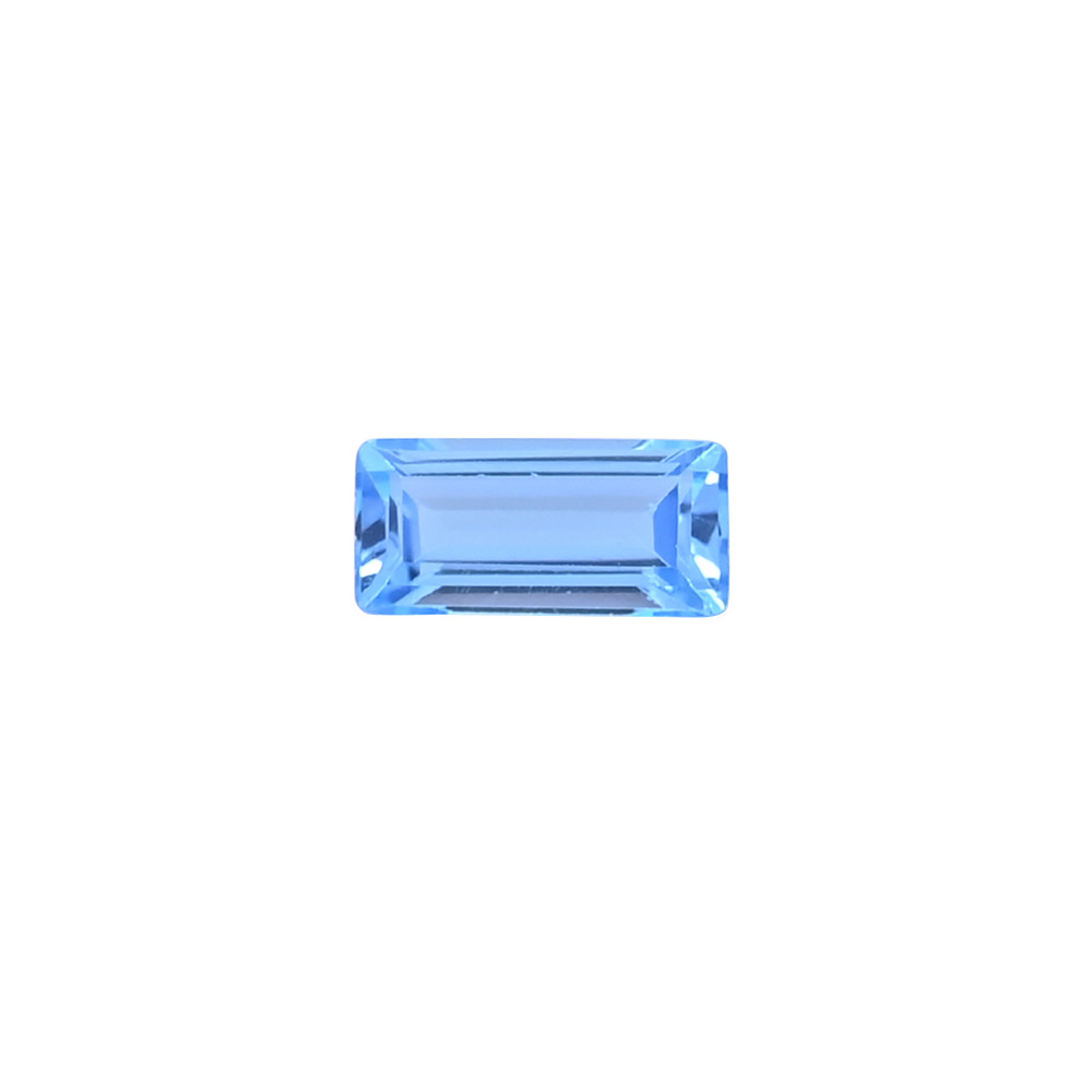 Image of Natural Swiss Blue Topaz Loose Gemstone 1.8 Carat Rectangle 10x5 mm Flat-back Faceted for Jewelry Making | 1 Pcs