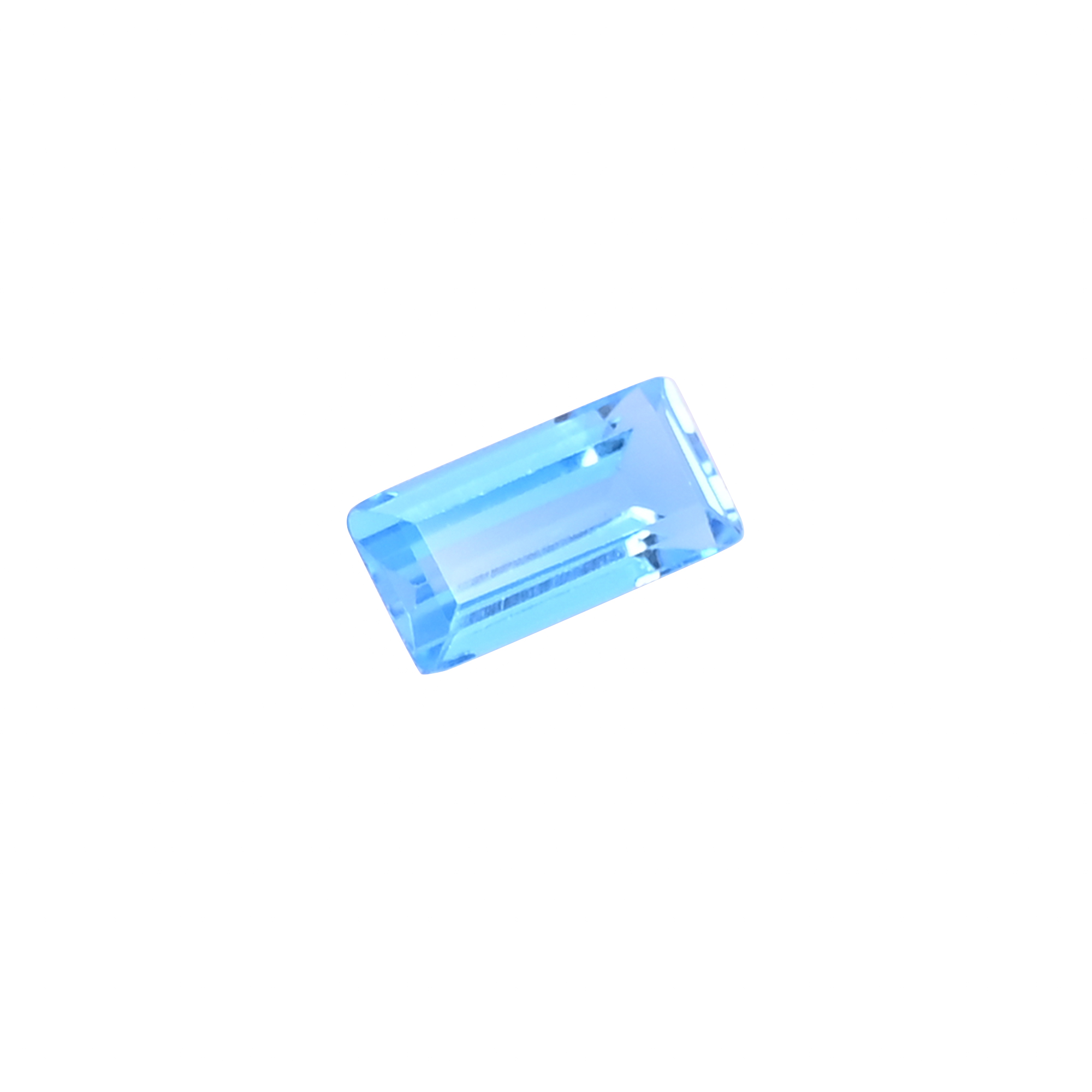 Natural Swiss Blue Topaz Loose Gemstone 18 Carat Rectangle 10x5 mm Flat-back Faceted for Jewelry Making 1 Pcs