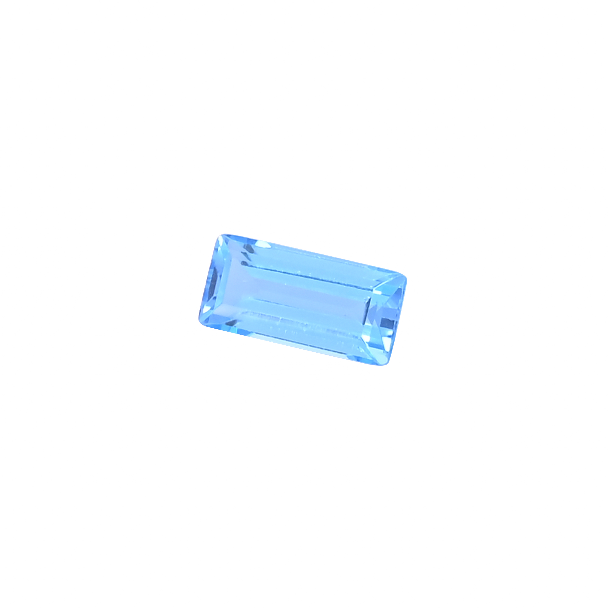 Natural Swiss Blue Topaz Loose Gemstone 18 Carat Rectangle 10x5 mm Flat-back Faceted for Jewelry Making 1 Pcs