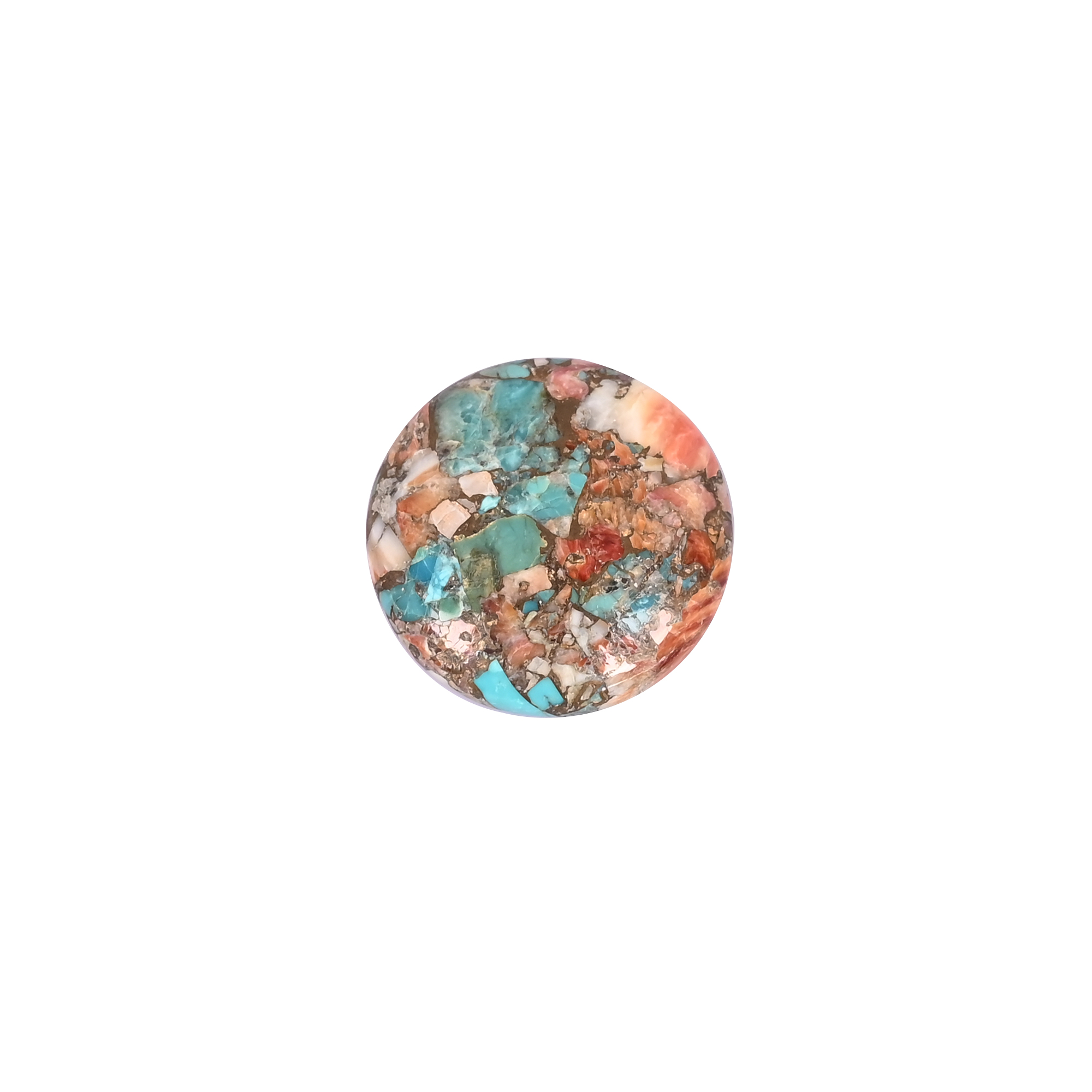Exotic Oyster Turquoise Round Shape Cabochon for Custom Jewelry Design