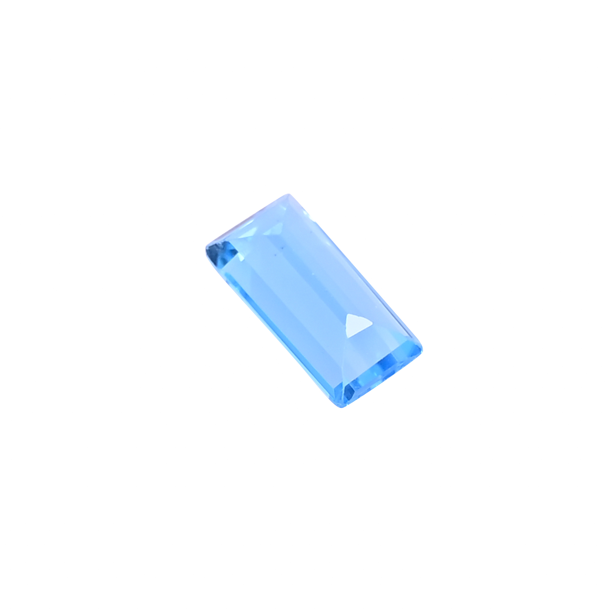 Natural Swiss Blue Topaz Loose Gemstone 18 Carat Rectangle 10x5 mm Flat-back Faceted for Jewelry Making 1 Pcs