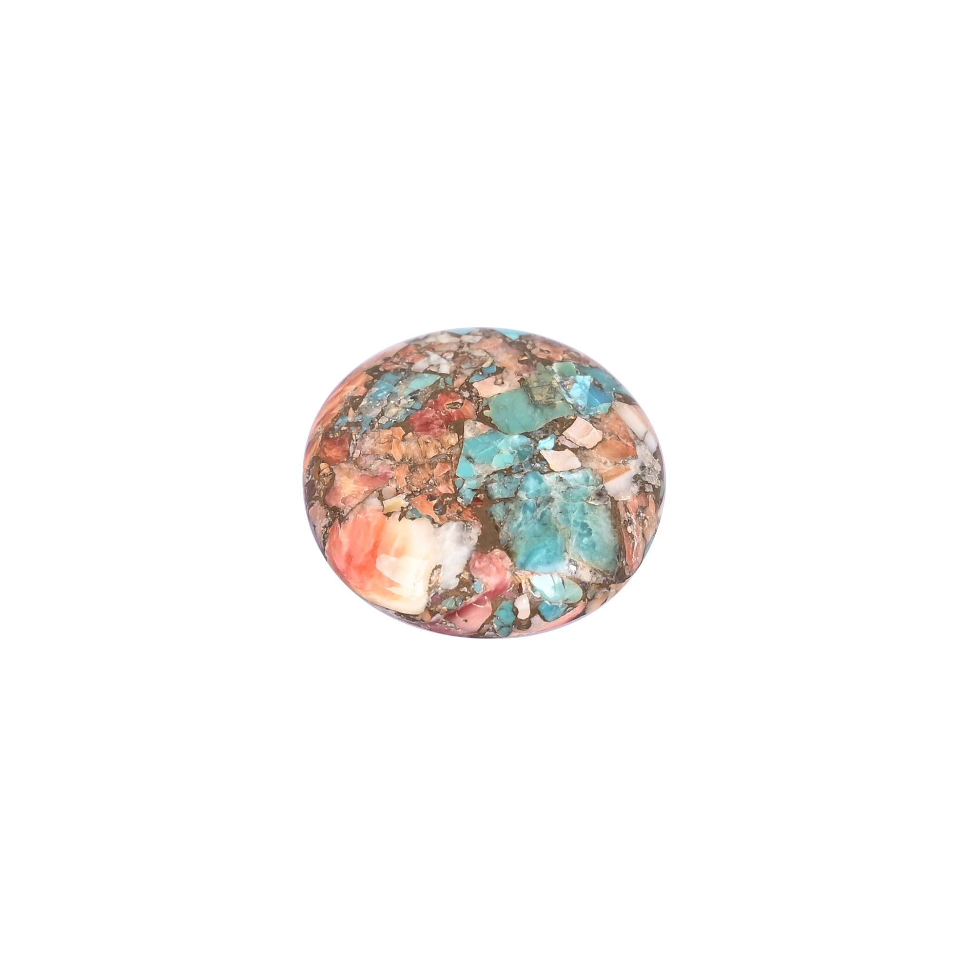 Exotic Oyster Turquoise Round Shape Cabochon for Custom Jewelry Design