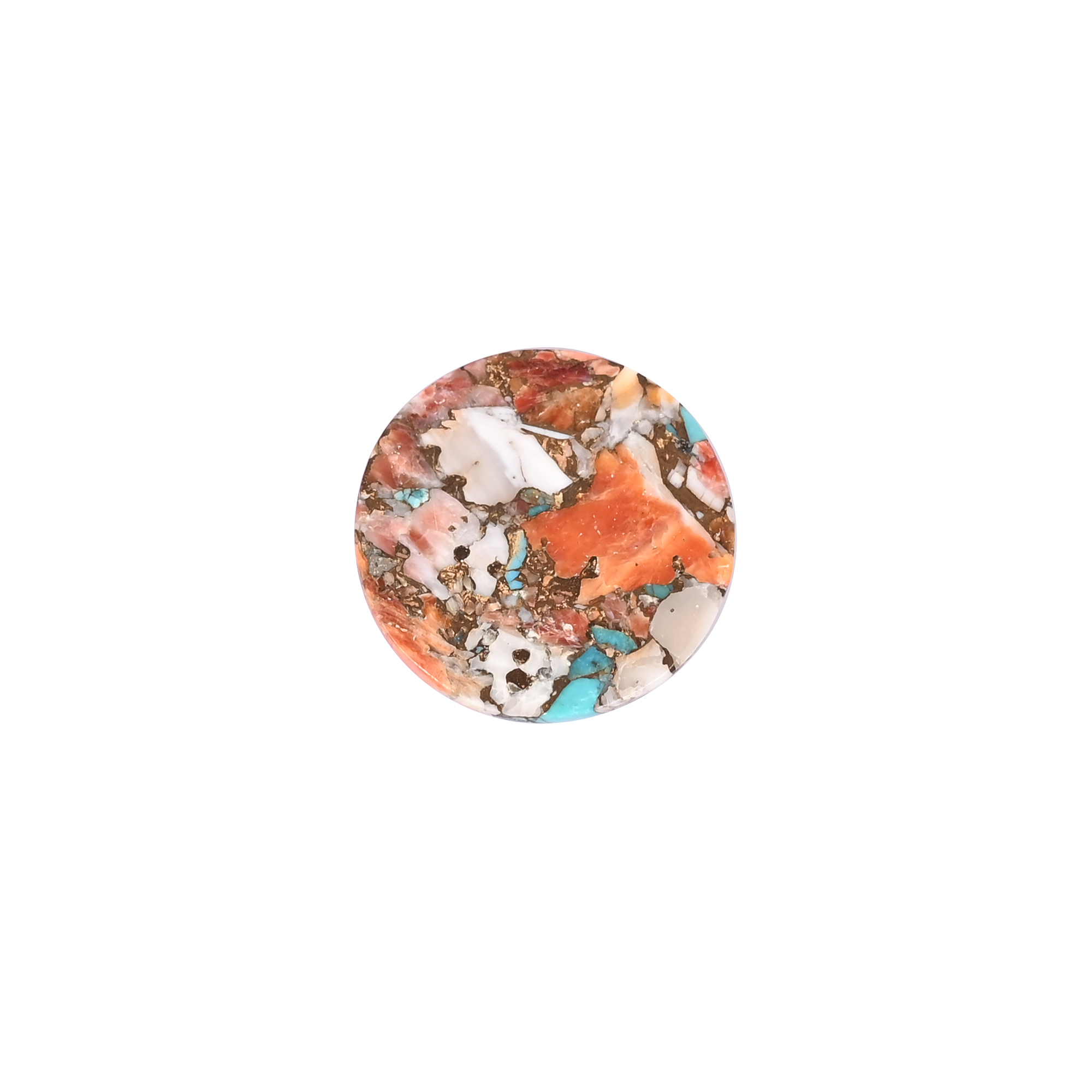 Exotic Oyster Turquoise Round Shape Cabochon for Custom Jewelry Design