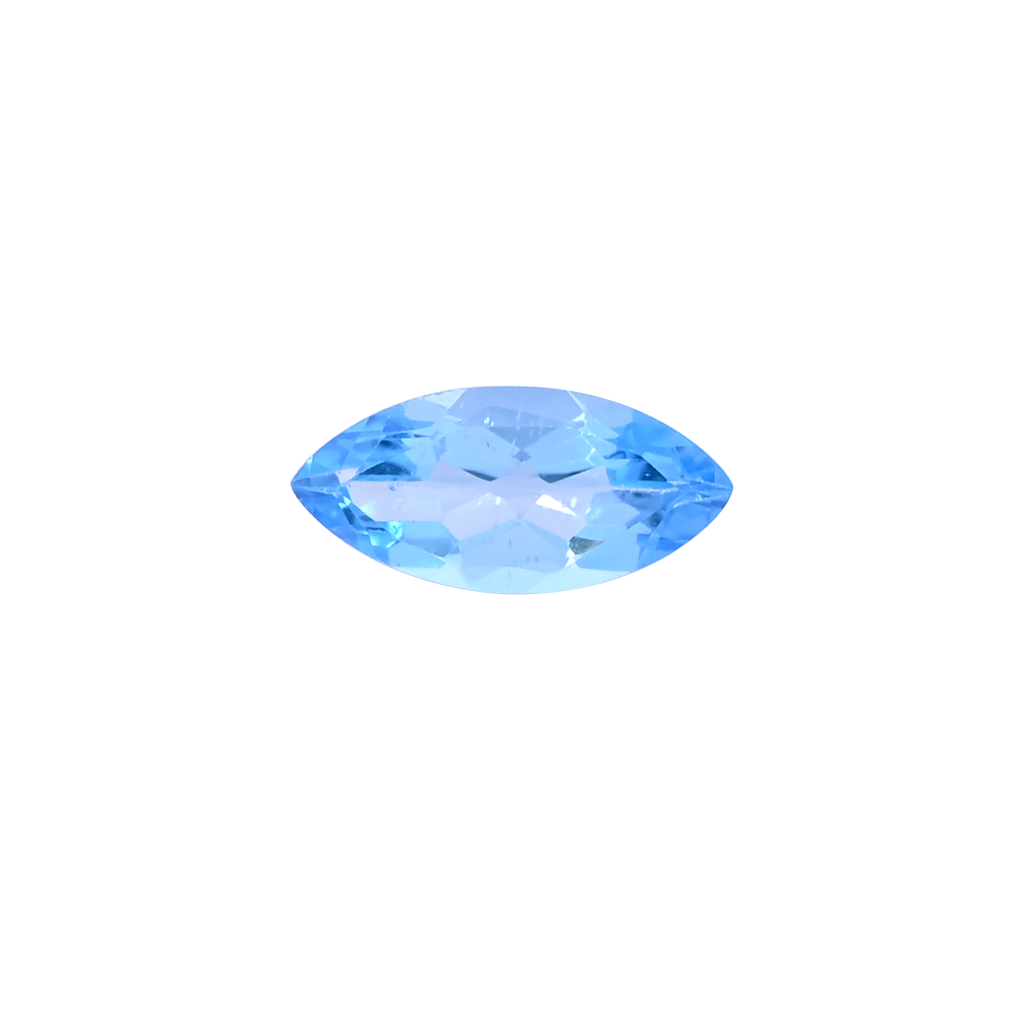 Natural Swiss Blue Topaz Loose Gemstone 34 Carat Marquise 15x7 mm Flat-back Faceted for Jewelry Making  1 Pcs