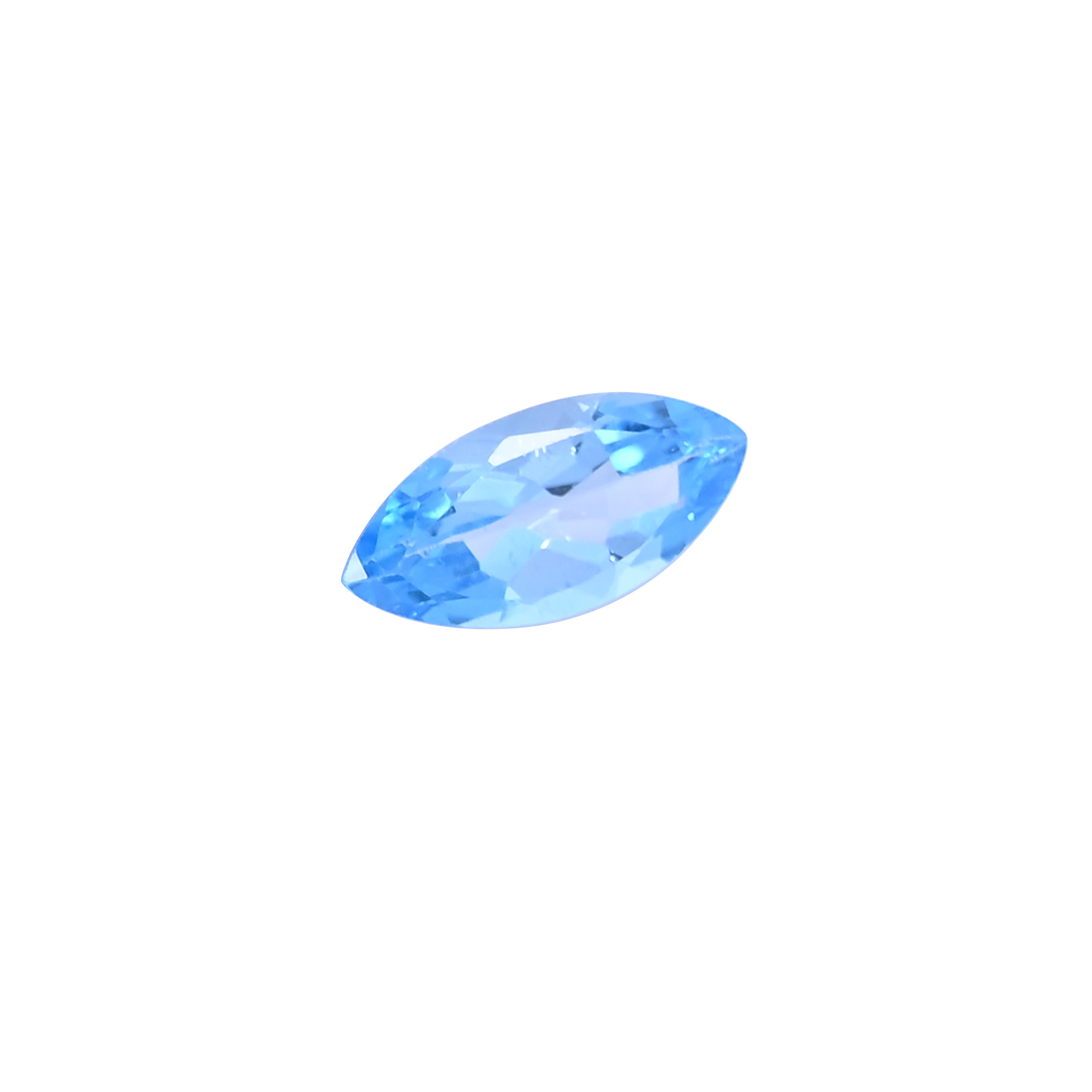 Natural Swiss Blue Topaz Loose Gemstone 34 Carat Marquise 15x7 mm Flat-back Faceted for Jewelry Making 1 Pcs