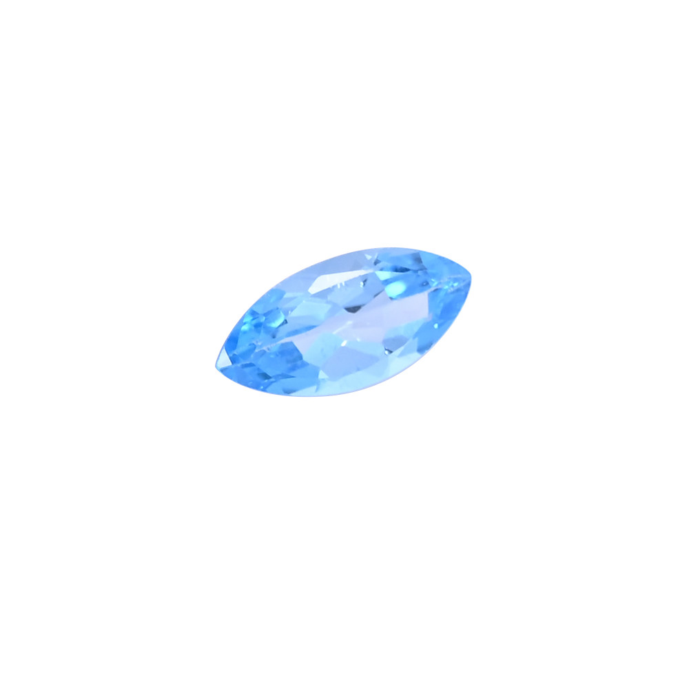 Image of Natural Swiss Blue Topaz Loose Gemstone 3.4 Carat Marquise 15x7 mm Flat-back Faceted for Jewelry Making | 1 Pcs