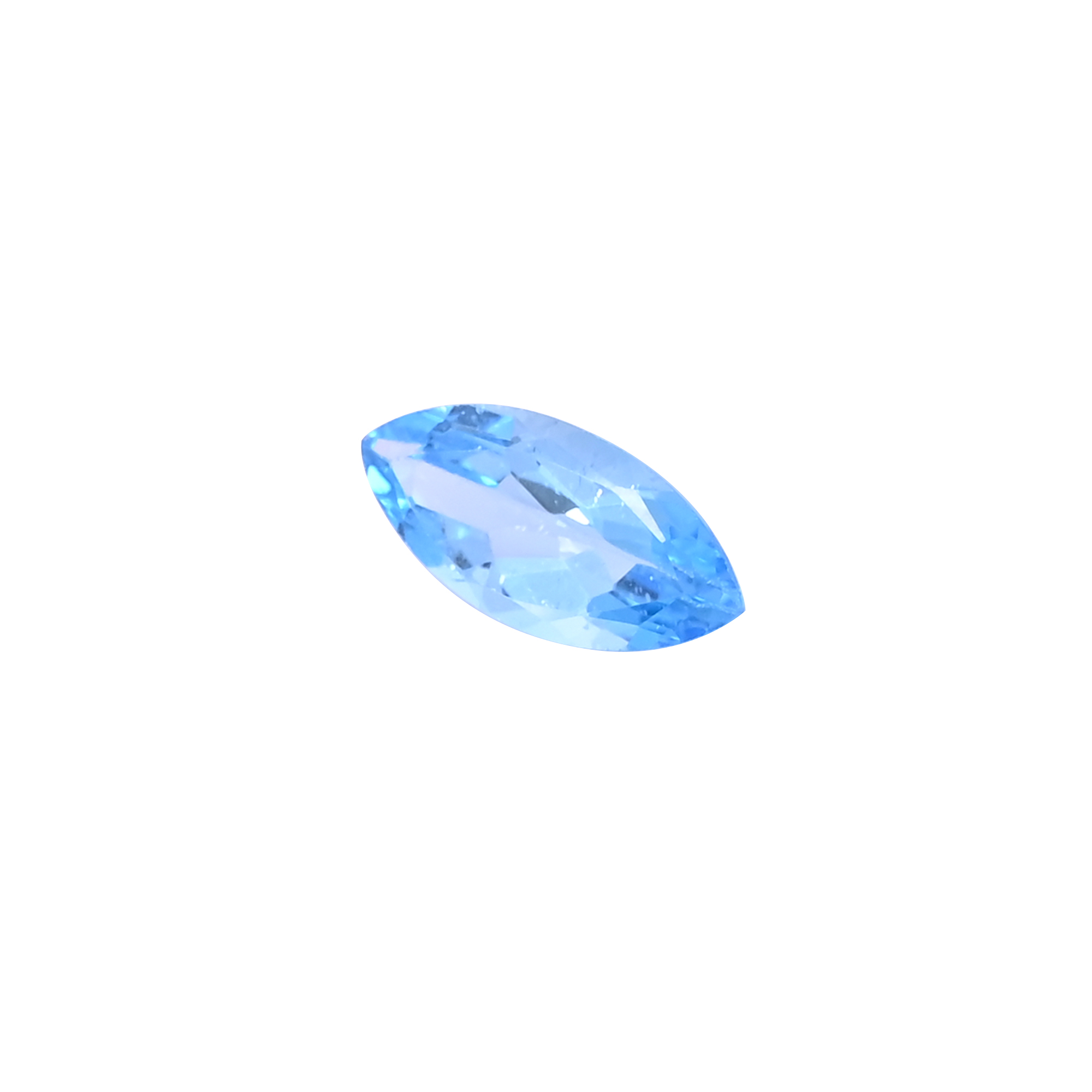 Natural Swiss Blue Topaz Loose Gemstone 34 Carat Marquise 15x7 mm Flat-back Faceted for Jewelry Making 1 Pcs