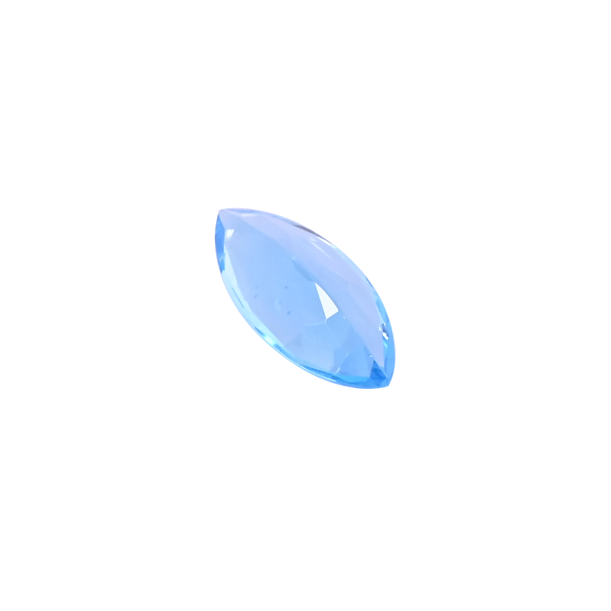Natural Swiss Blue Topaz Loose Gemstone 34 Carat Marquise 15x7 mm Flat-back Faceted for Jewelry Making  1 Pcs