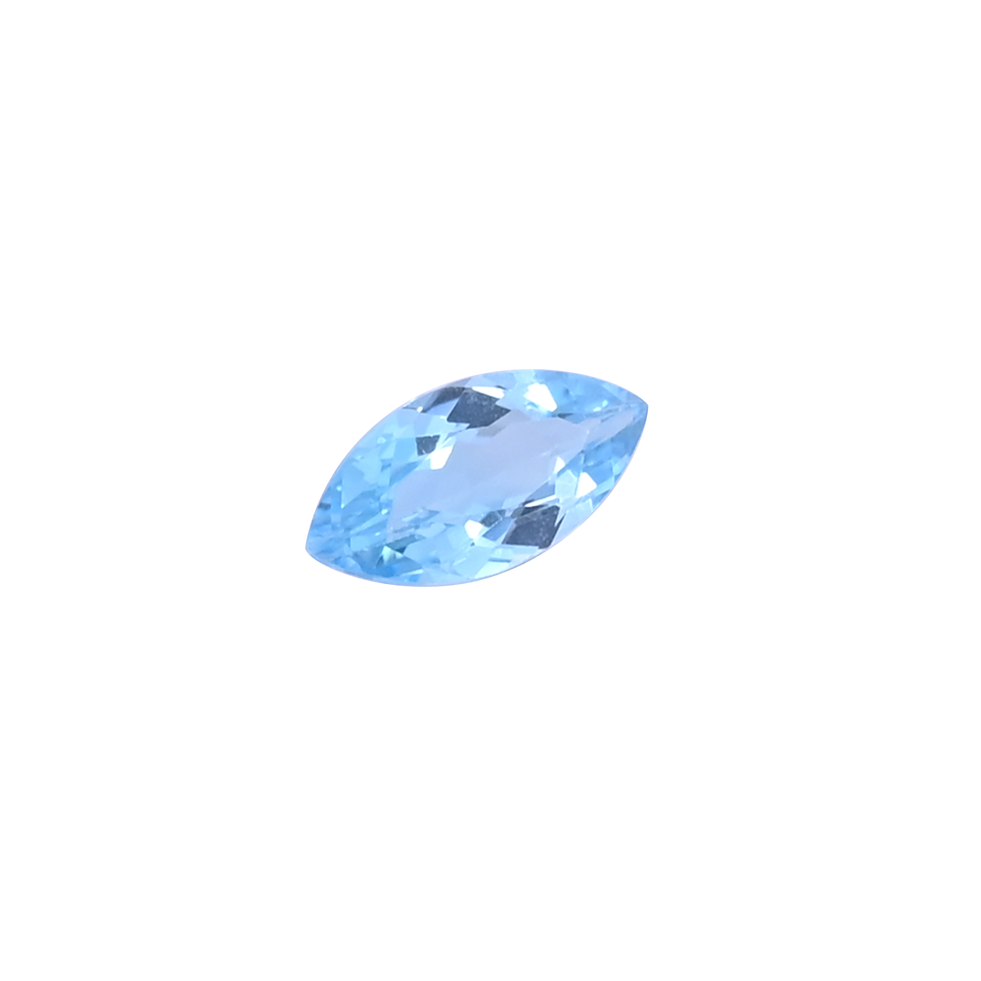 Natural Swiss Blue Topaz Loose Gemstone 19 Carat Marquise 12x6 mm Flat-back Faceted for Jewelry Making 1 Pcs