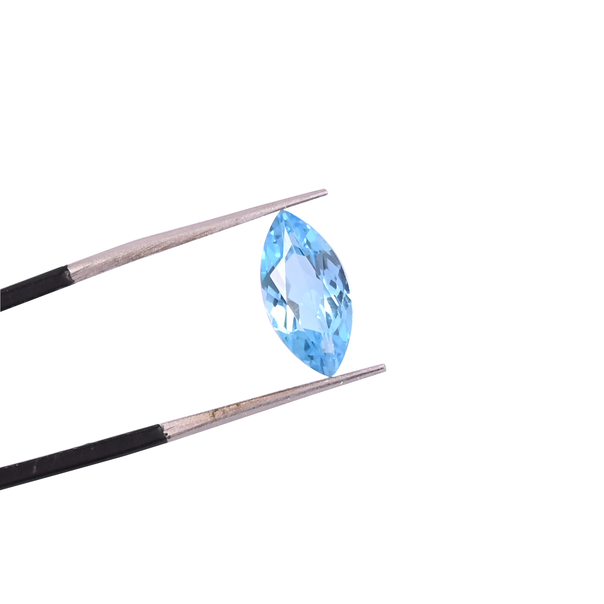Natural Swiss Blue Topaz Loose Gemstone 19 Carat Marquise 12x6 mm Flat-back Faceted for Jewelry Making  1 Pcs