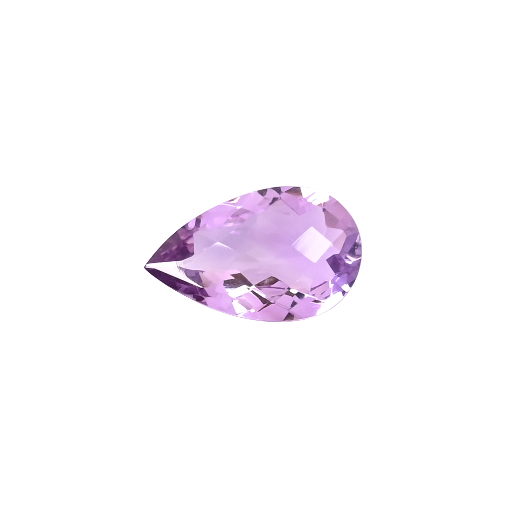 Natural Amethyst Loose Gemstone 10 Carat Pear 21x13 mm Flat-back Faceted for Jewelry Making  1 Pcs