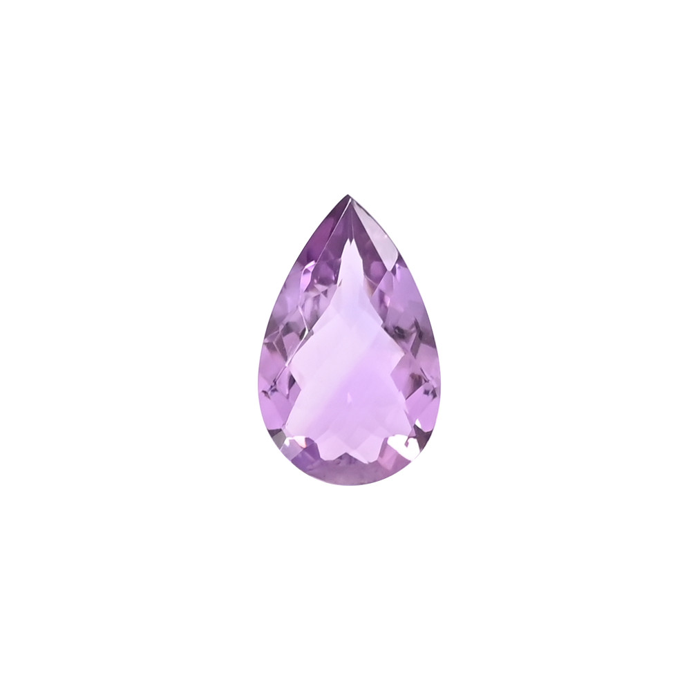 Image of Natural Amethyst Loose Gemstone 10 Carat Pear 21x13 mm Flat-back Faceted for Jewelry Making | 1 Pcs