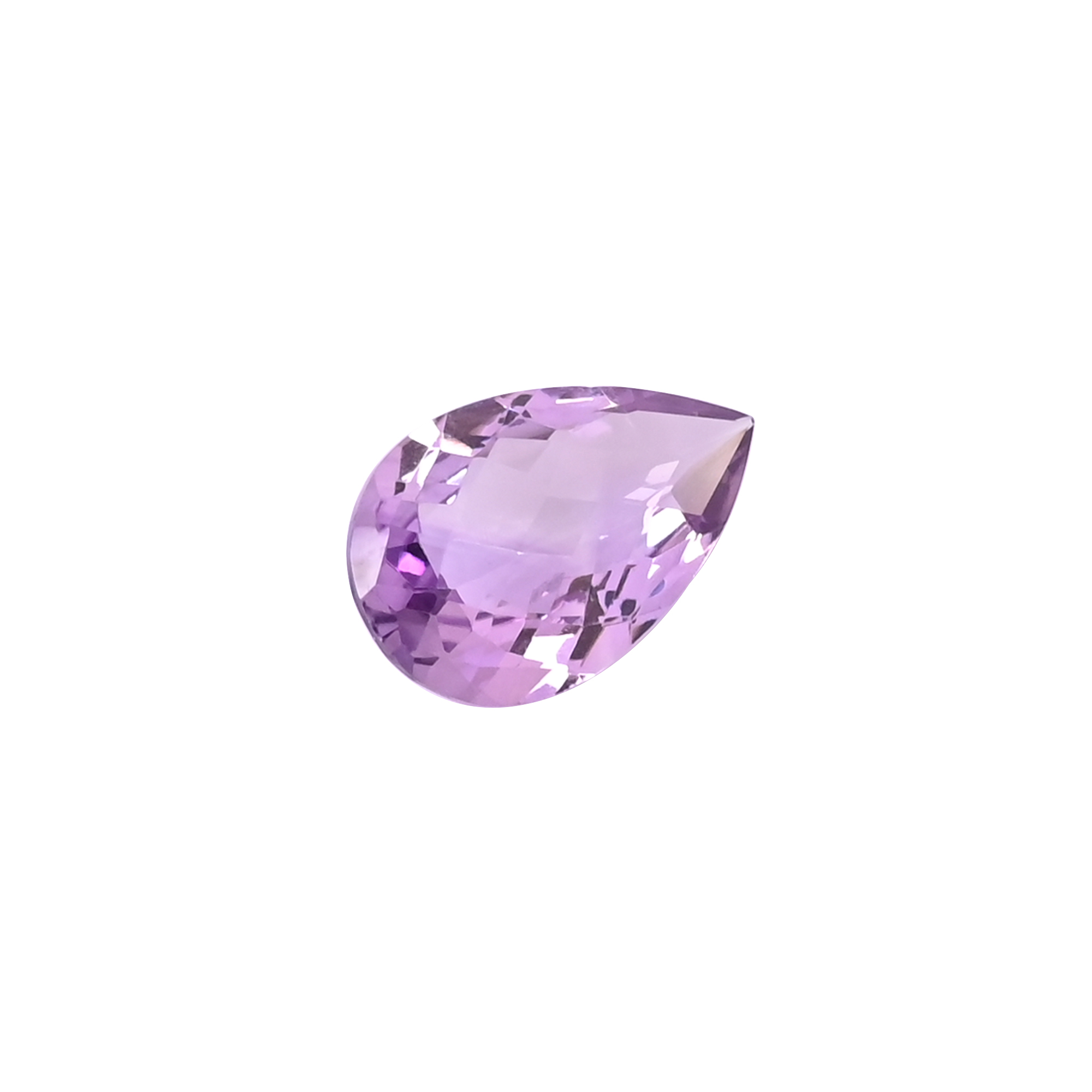 Natural Amethyst Loose Gemstone 10 Carat Pear 21x13 mm Flat-back Faceted for Jewelry Making 1 Pcs