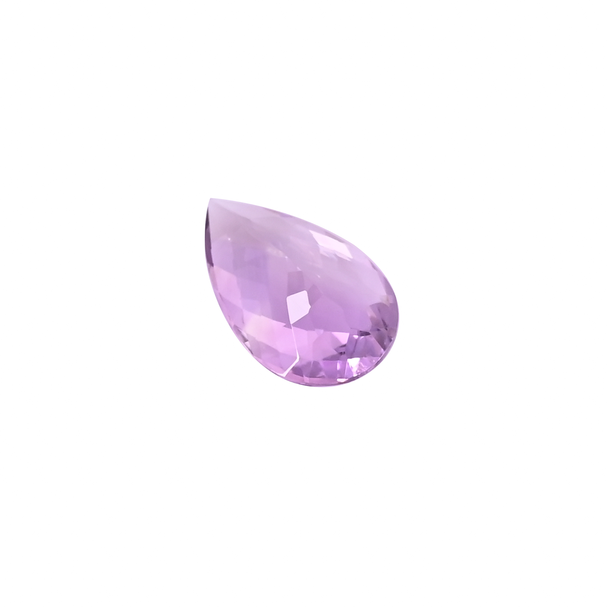 Natural Amethyst Loose Gemstone 10 Carat Pear 21x13 mm Flat-back Faceted for Jewelry Making 1 Pcs