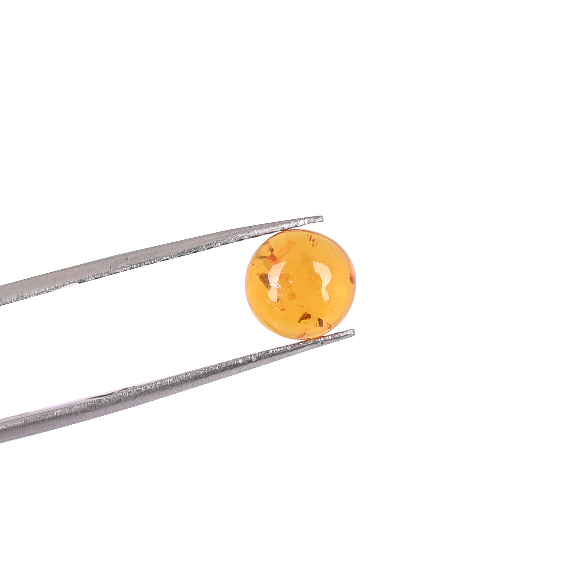 Synthetic Amber 10 Ct 10x10 mm Round Cabochon Gemstone for Jewelry Making