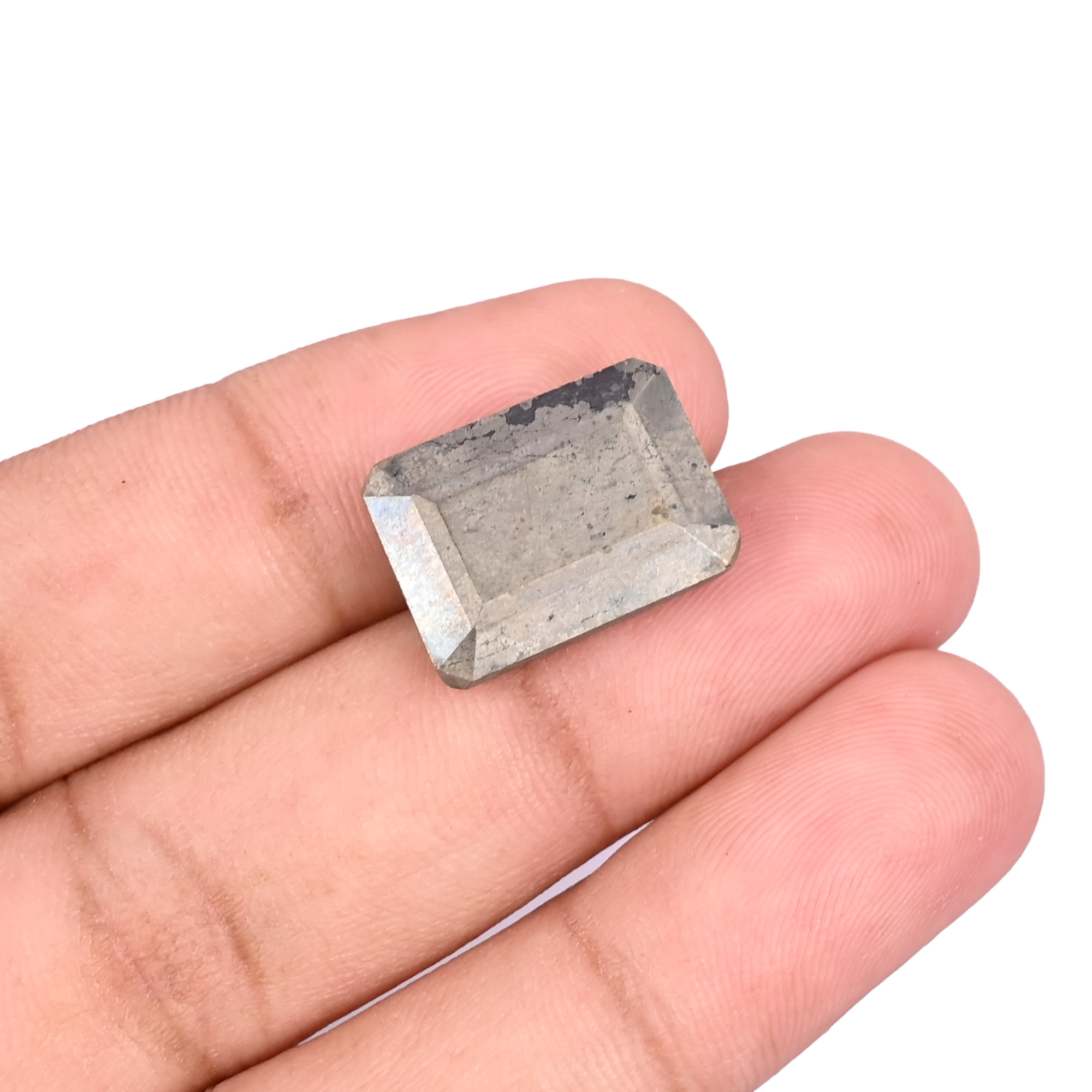 Natural Pyrite Loose Gemstone 235 Carat Rectangle 18x13 mm Flat-back Cabochon for Jewelry Making 1 Pcs