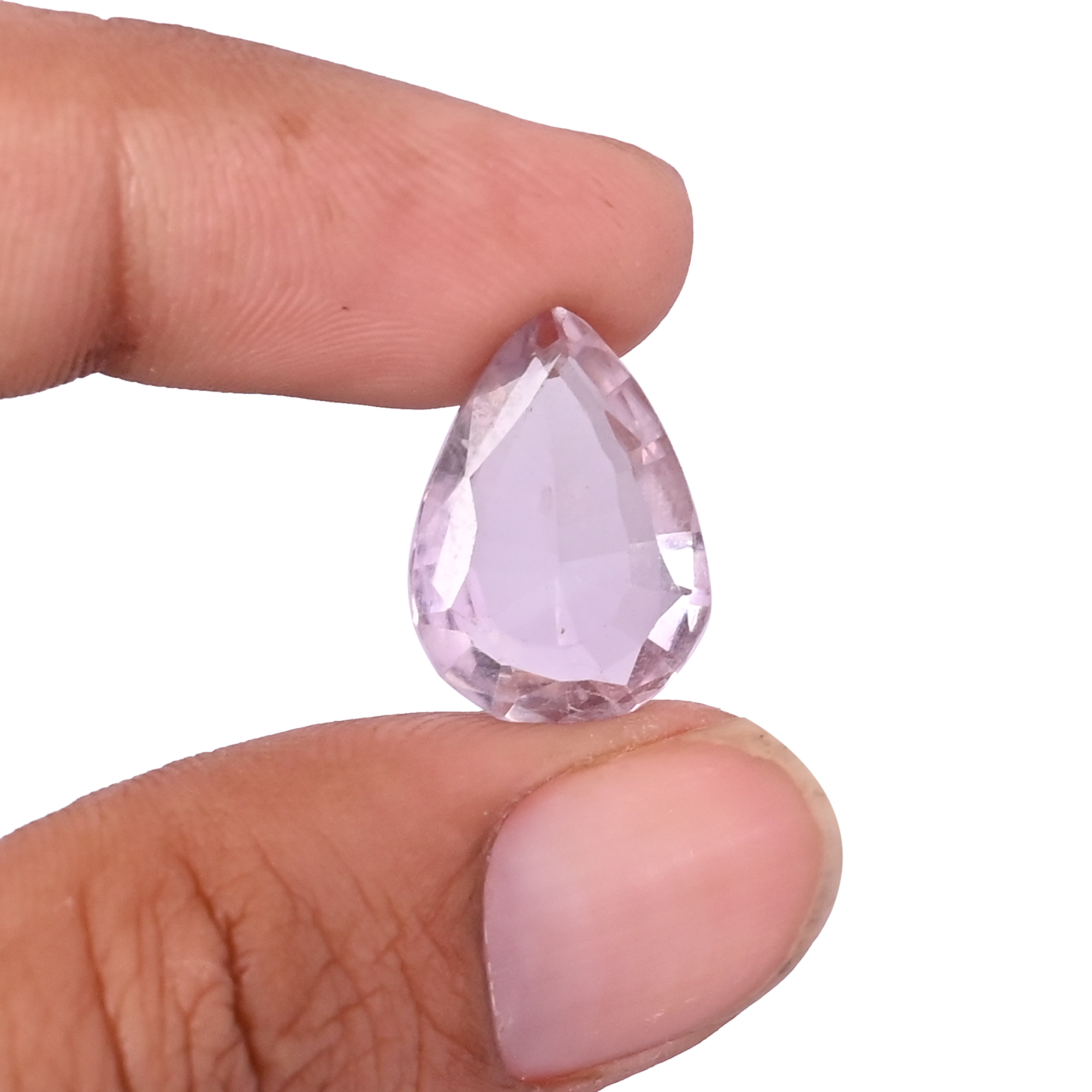 Natural Pink Amethyst Loose Gemstone 93 Carat Pear 18x13 mm Flat-back Faceted for Jewelry Making 1 Pcs