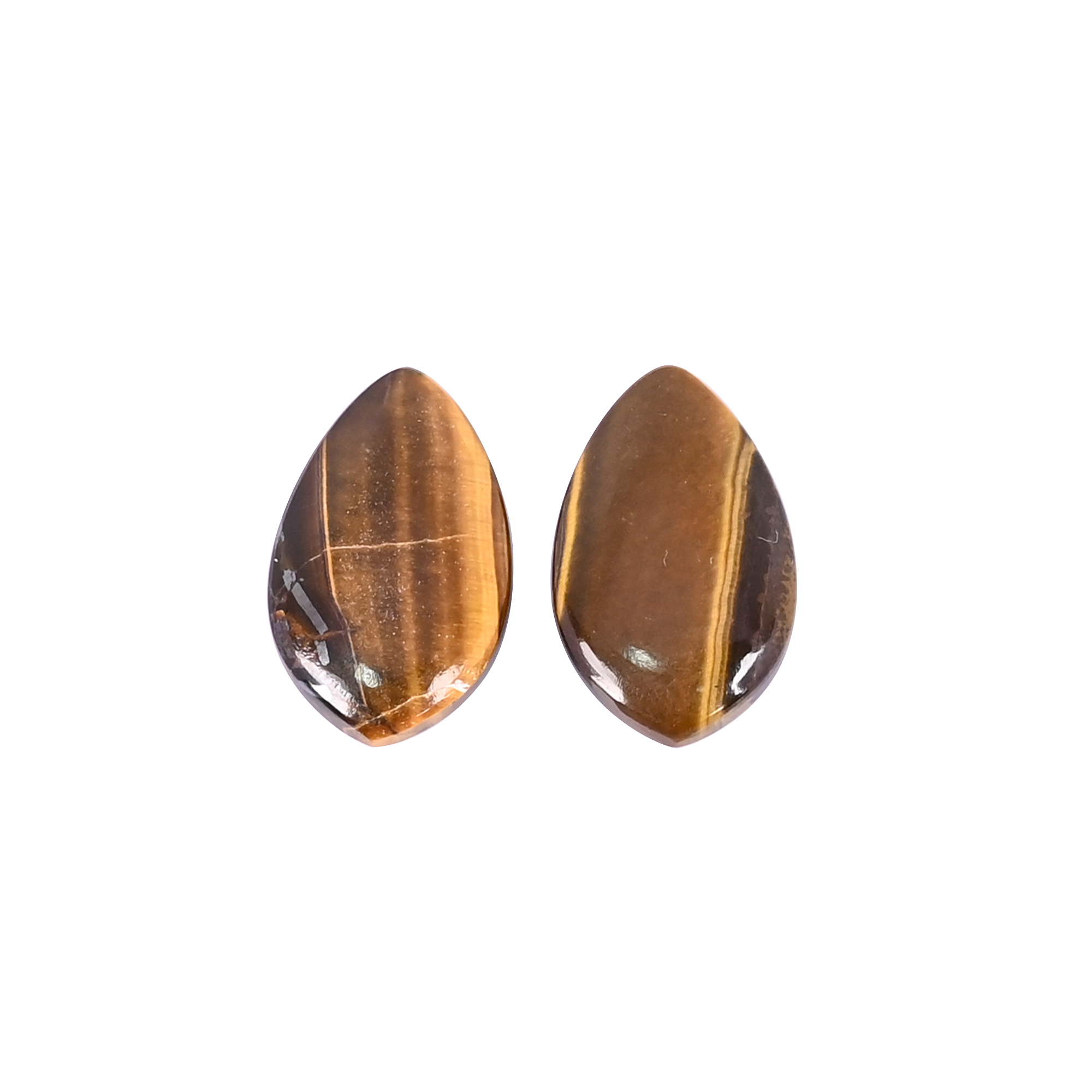 Natural Tiger Eye Loose Gemstone 195 Carat Pear 20x12 mm Flat-back Cabochon for Jewelry Making  1 Pcs
