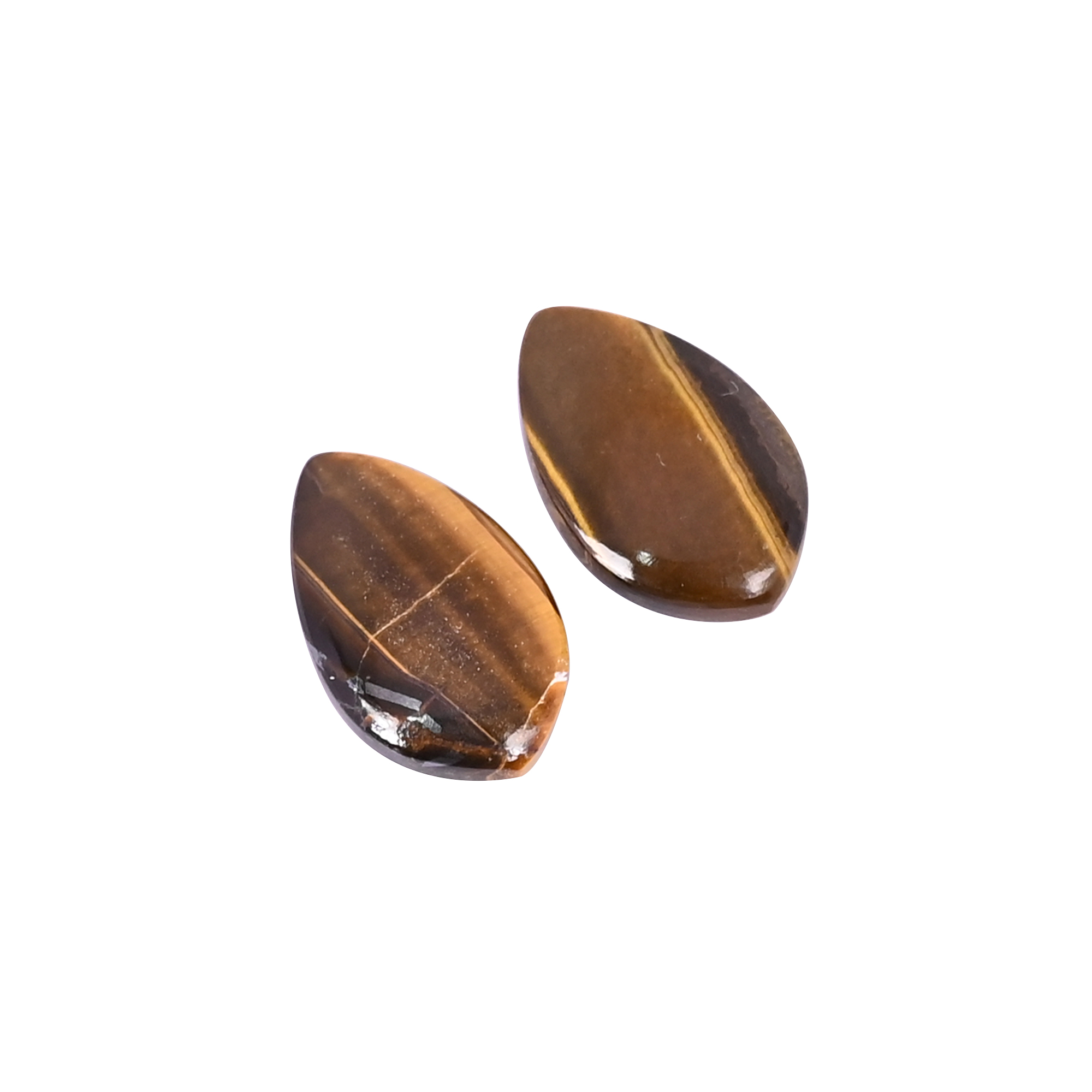 Natural Tiger Eye Loose Gemstone 195 Carat Pear 20x12 mm Flat-back Cabochon for Jewelry Making  1 Pcs