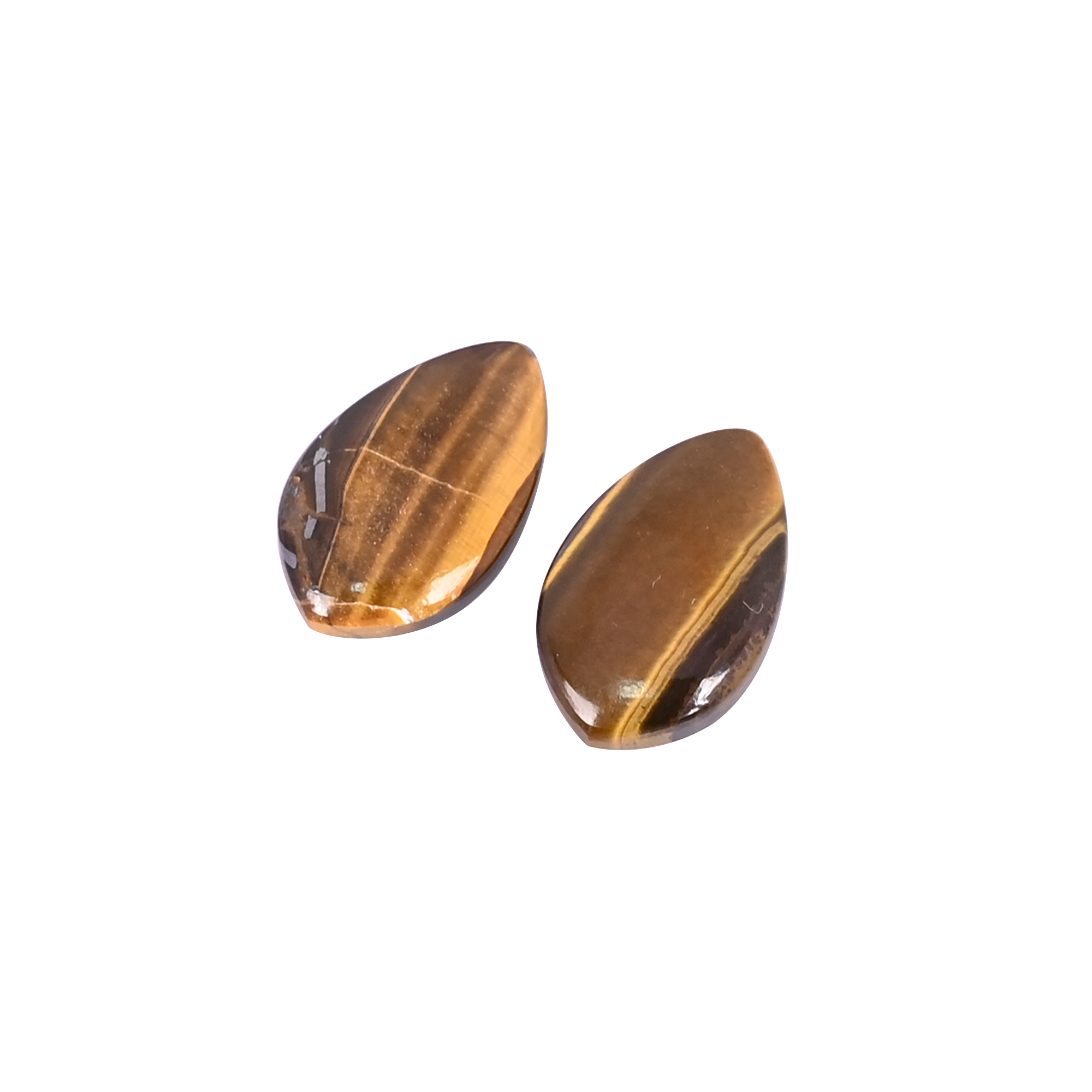 Natural Tiger Eye Loose Gemstone 195 Carat Pear 20x12 mm Flat-back Cabochon for Jewelry Making  1 Pcs