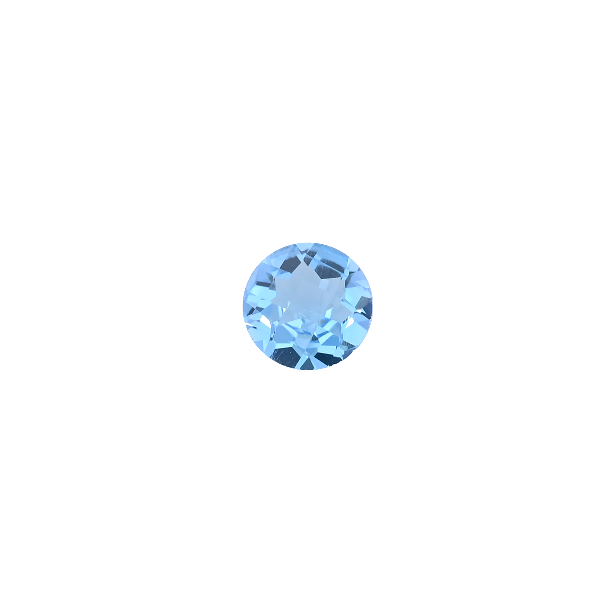 Natural Swiss Blue Topaz 35 Carat 10x10 mm Round Checker Cut Loose Gemstone For Jewelry Making