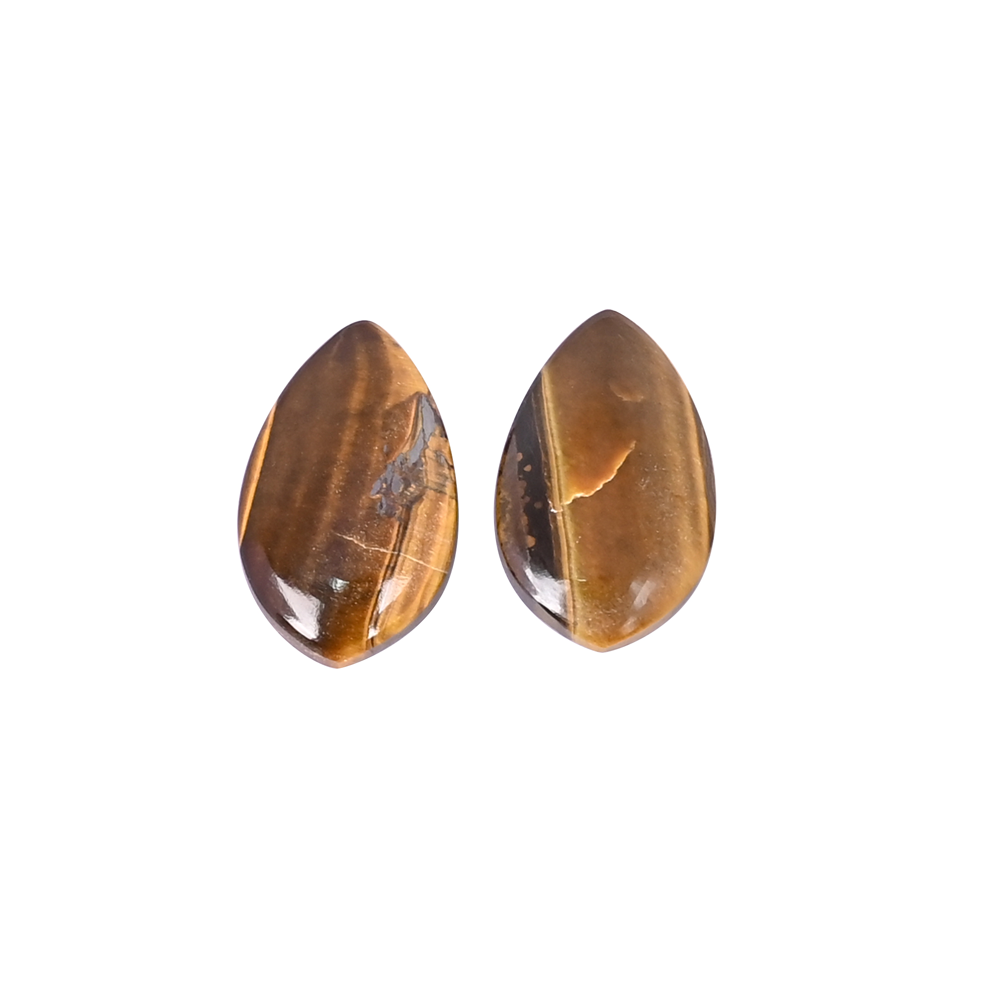 Natural Tiger Eye Loose Gemstone 195 Carat Pear 20x12 mm Flat-back Cabochon for Jewelry Making  1 Pcs