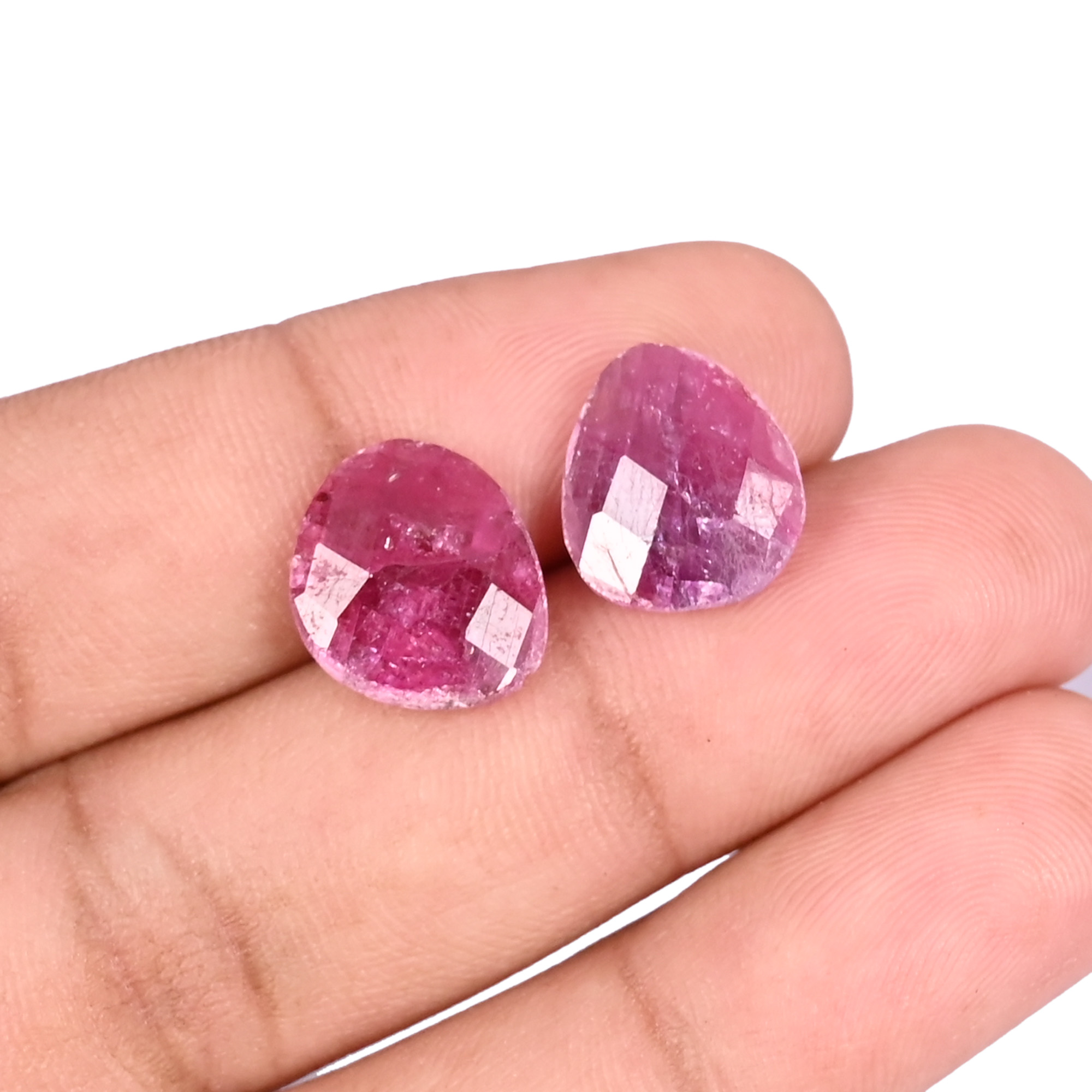 Natural Ruby Corundum Loose Gemstone 117 Carat Fancy 13x12 mm Flat-back Faceted Stone for Jewelry Making 1 Pcs