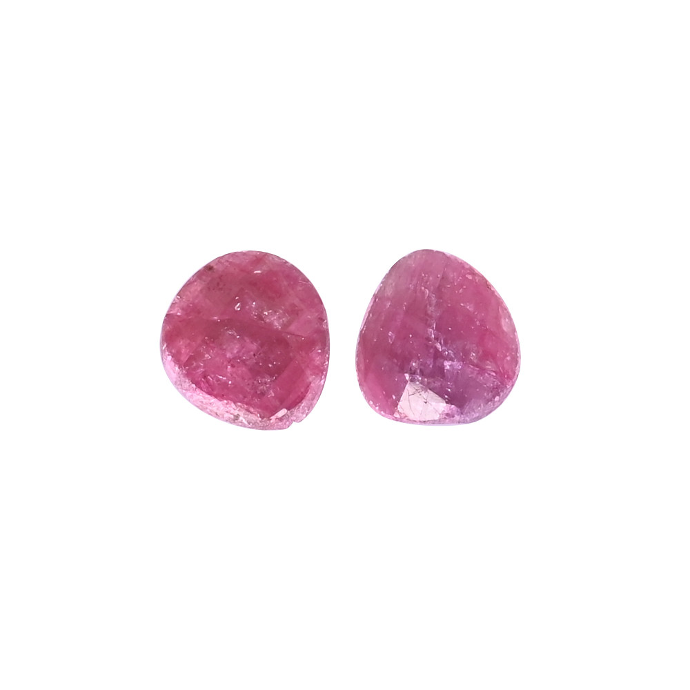 Image of Natural Ruby Corundum Loose Gemstone 11.7 Carat Fancy 13x12 mm Flat-back Faceted Stone for Jewelry Making | 1 Pcs