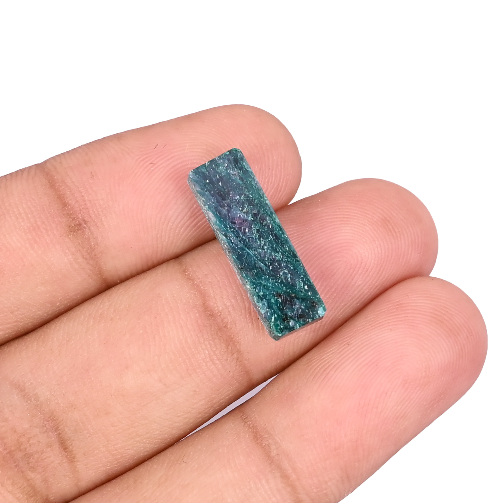 Natural Aventurine Loose Gemstone 8 Carat Rectangle 20x6 mm Flat-back Cabochon for Jewelry Making  1 Pcs