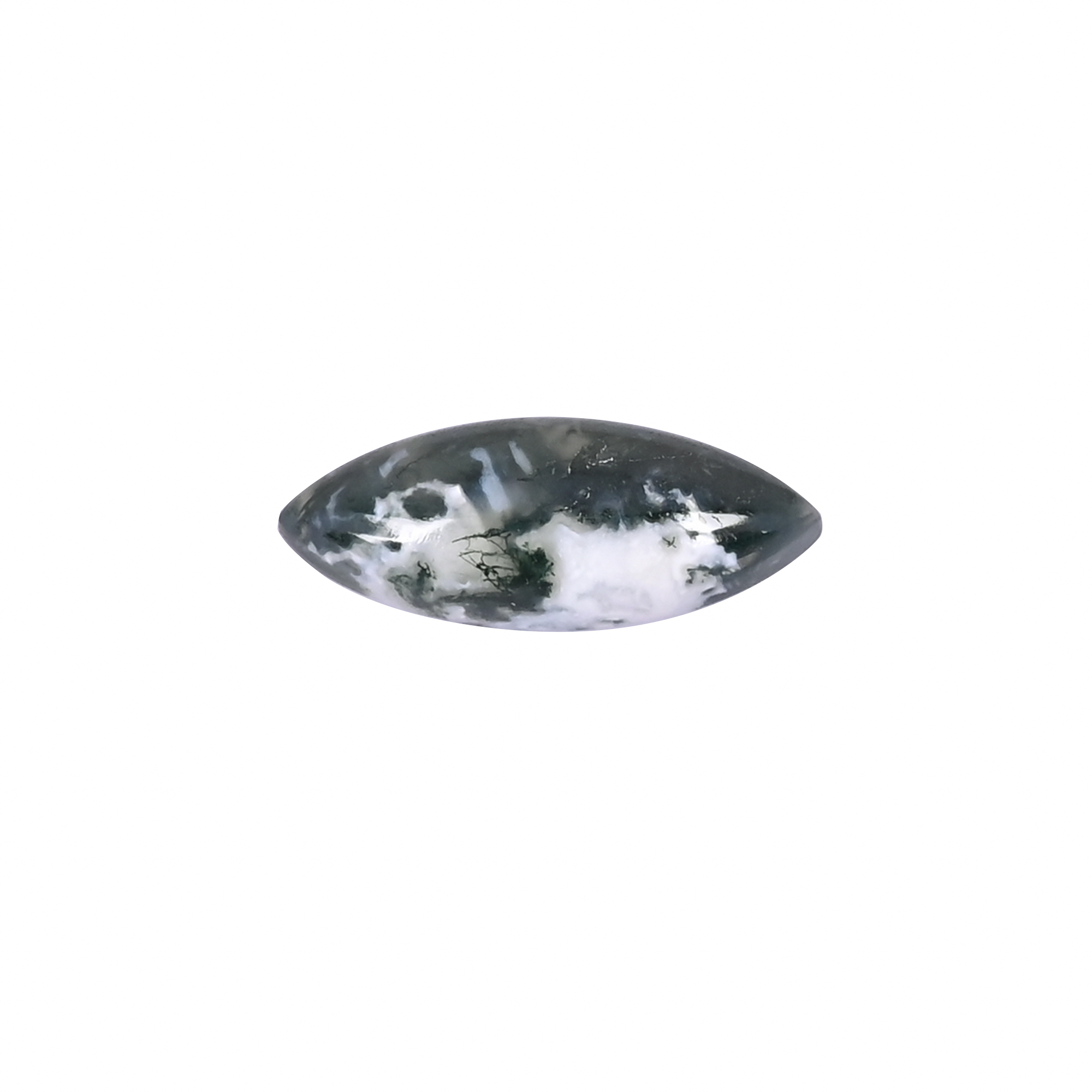 Natural Moss Agate Loose Gemstone 101 Carat Marquise 24x9 mm Flat-back Cabochon for Jewelry Making  1 Pcs