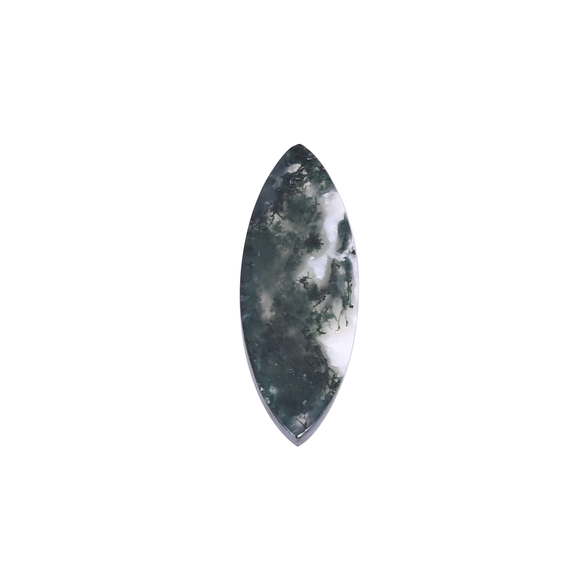Natural Moss Agate Loose Gemstone 101 Carat Marquise 24x9 mm Flat-back Cabochon for Jewelry Making  1 Pcs