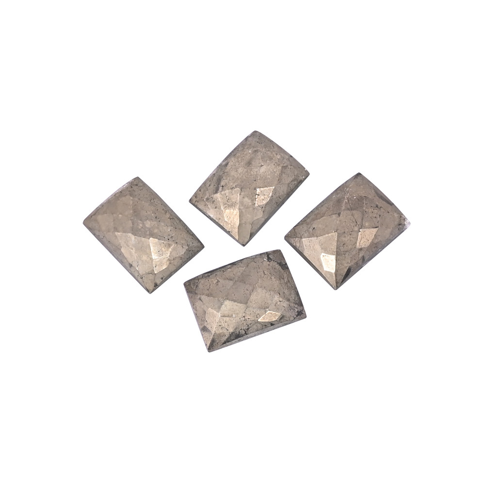 Image of Natural Pyrite Loose Gemstone 24.1 Carat Rectangle 18x13 mm Flat-back Faceted for Jewelry Making | 1 Pcs