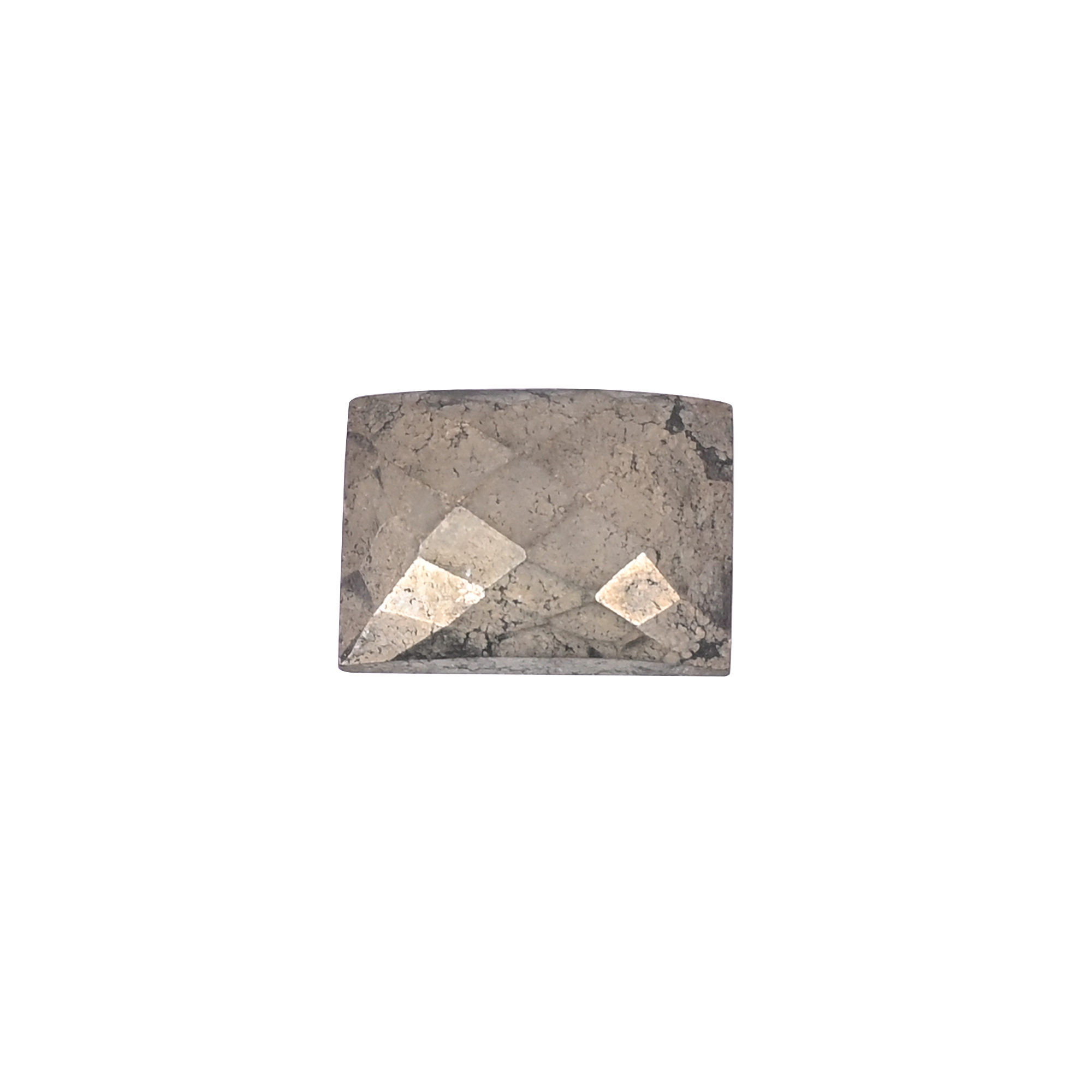 Natural Pyrite Loose Gemstone 241 Carat Rectangle 18x13 mm Flat-back Faceted for Jewelry Making 1 Pcs