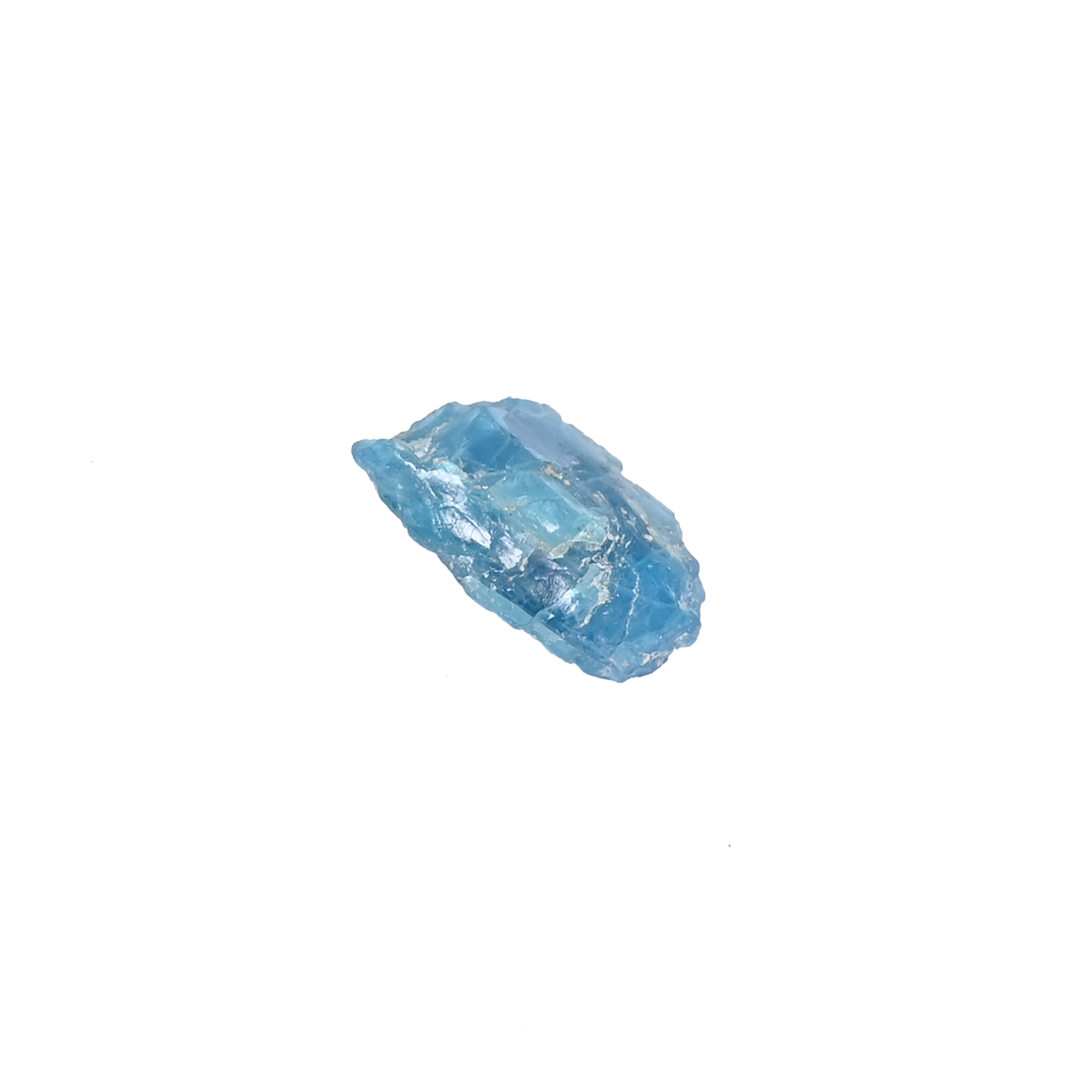 Natural Neon Blue Apatite Rough 1100 Ct 17x9 mm Freeform Raw Gemstone