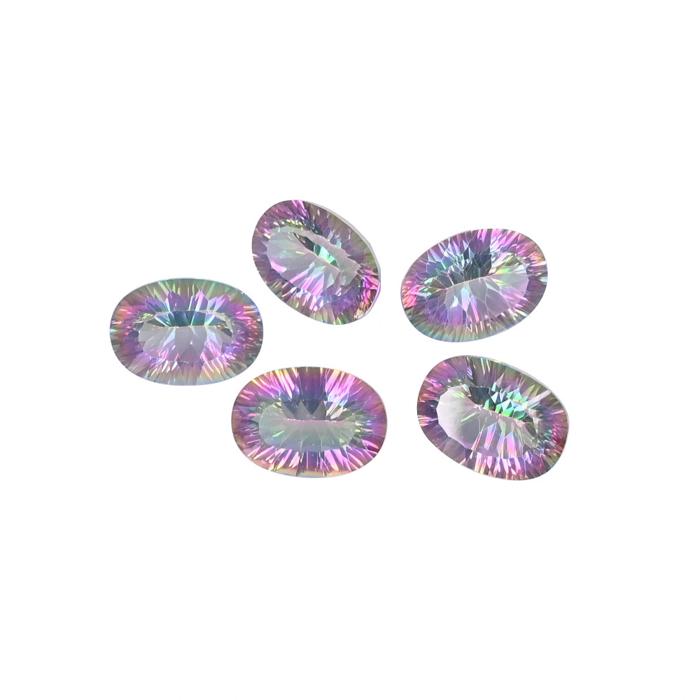 Image of Natural Mystic topaz Loose Gemstone 11.3 Carat Oval 18x13 mm Flat-back Cabochon for Jewelry Making | 1 Pcs