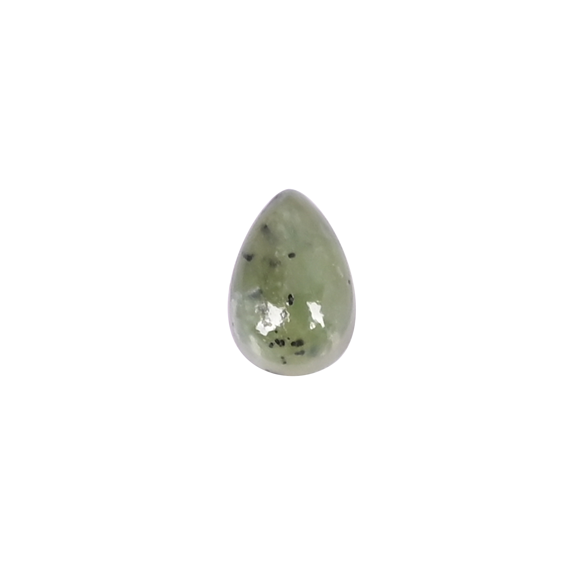 Natural Nephrite Jade Loose Gemstone 06 Carat Pear 6x4 mm Flat-back Cabochon for Jewelry Making 1 Pcs