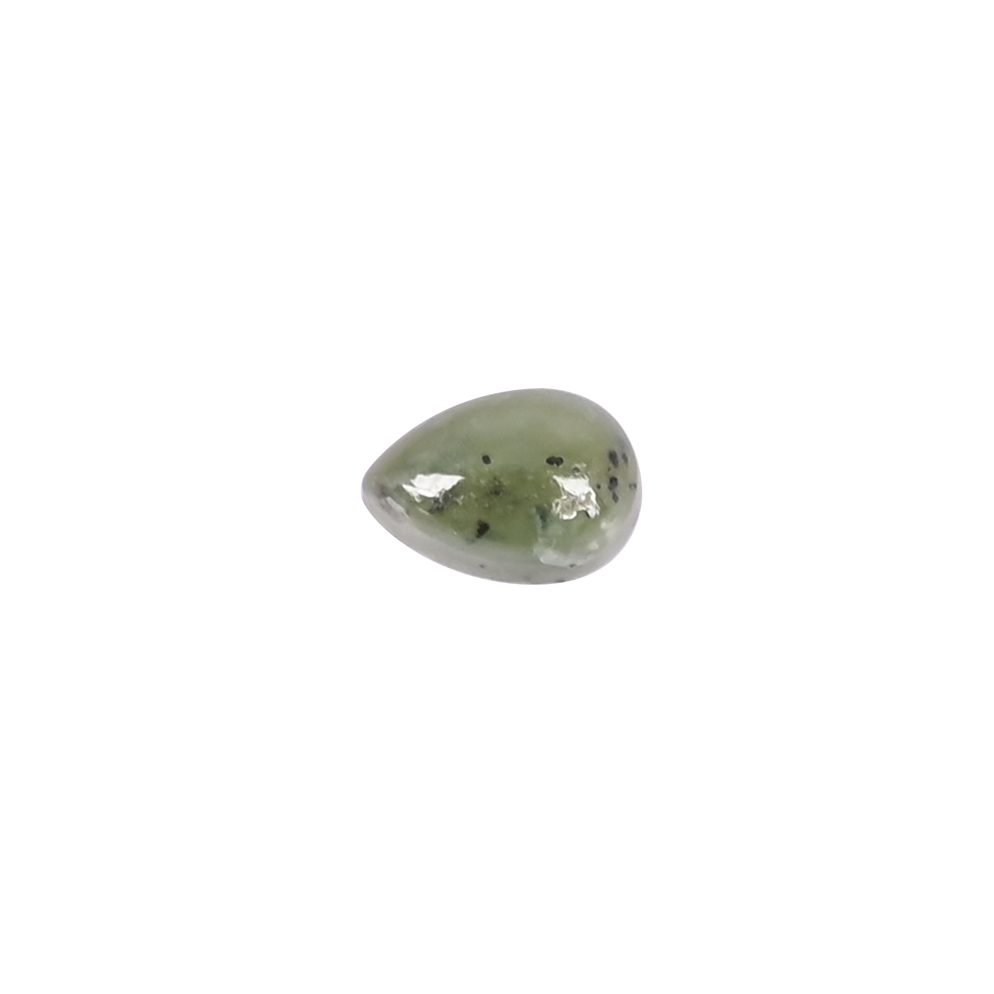 Natural Nephrite Jade Loose Gemstone 06 Carat Pear 6x4 mm Flat-back Cabochon for Jewelry Making  1 Pcs