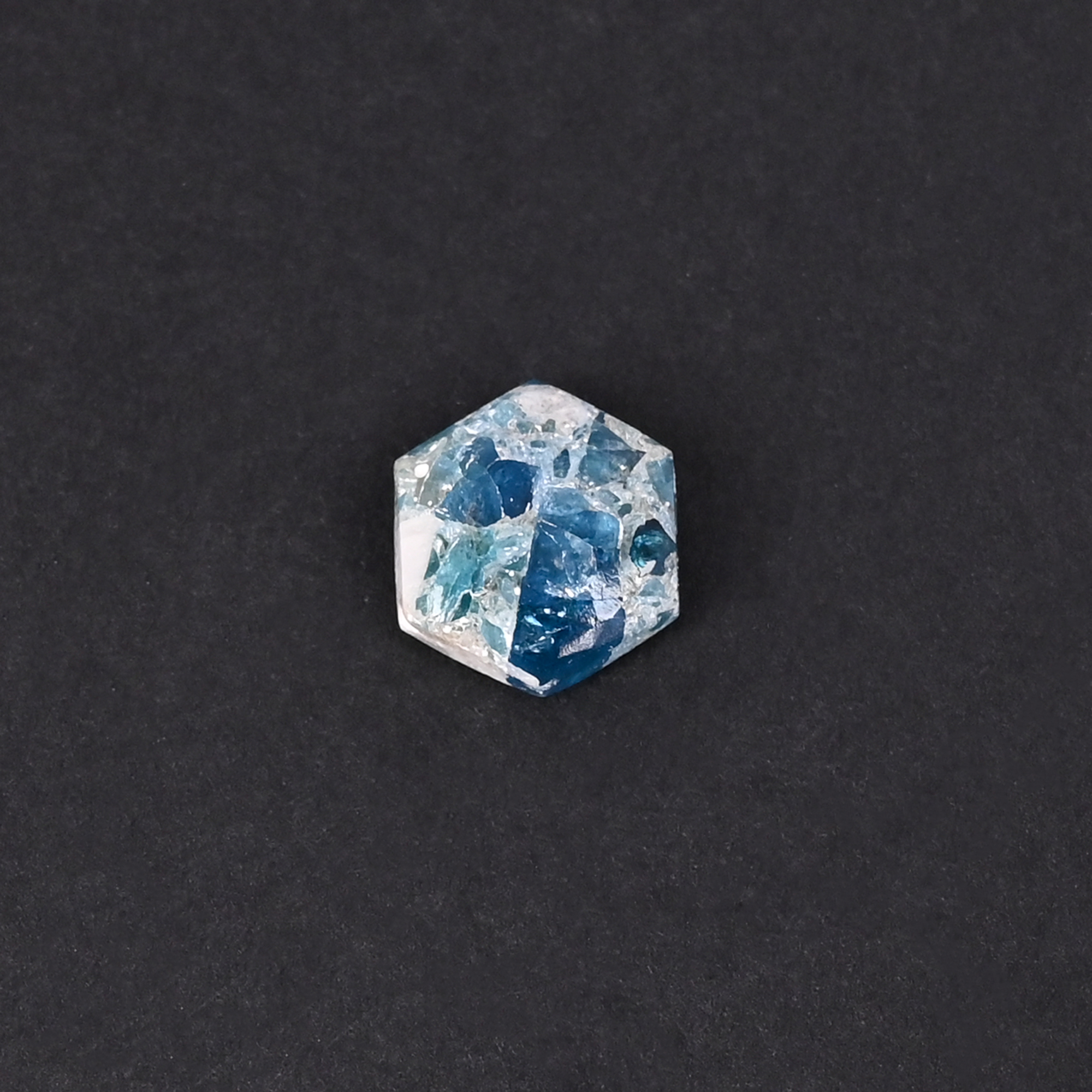 Natural Apatite Mohave Loose Gemstone 44 Carat Hexagon 10x10 mm Flat-back Cabochon for Jewelry Making  1 Pcs
