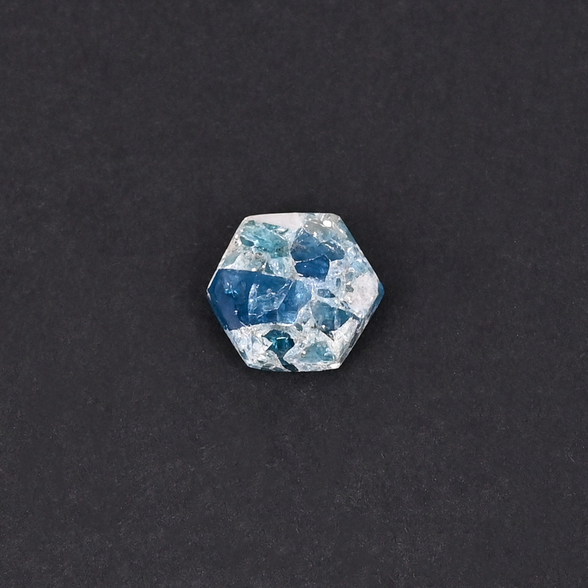 Natural Apatite Mohave Loose Gemstone 44 Carat Hexagon 10x10 mm Flat-back Cabochon for Jewelry Making 1 Pcs